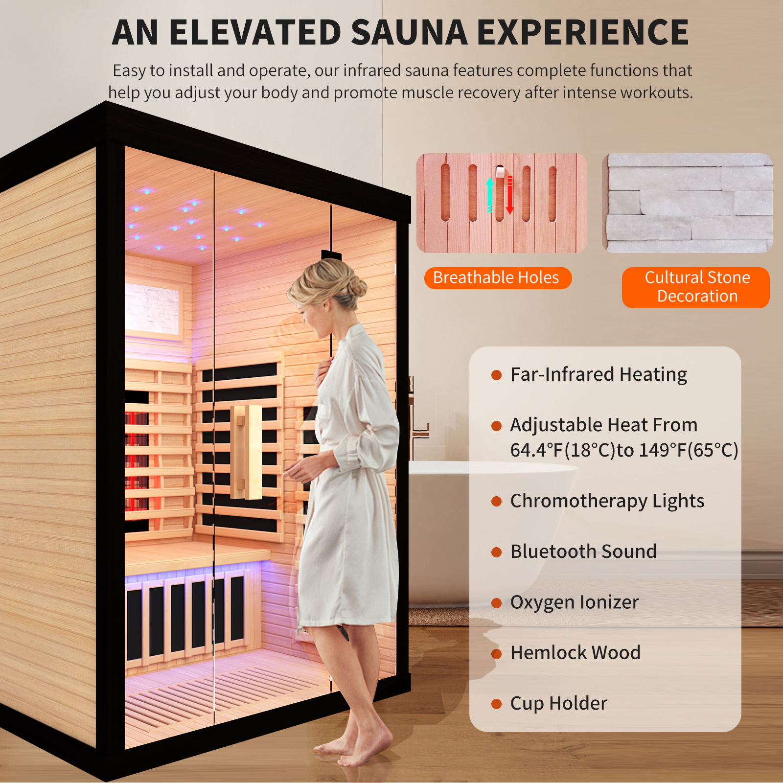 Boyel Living Luxury double sauna room 