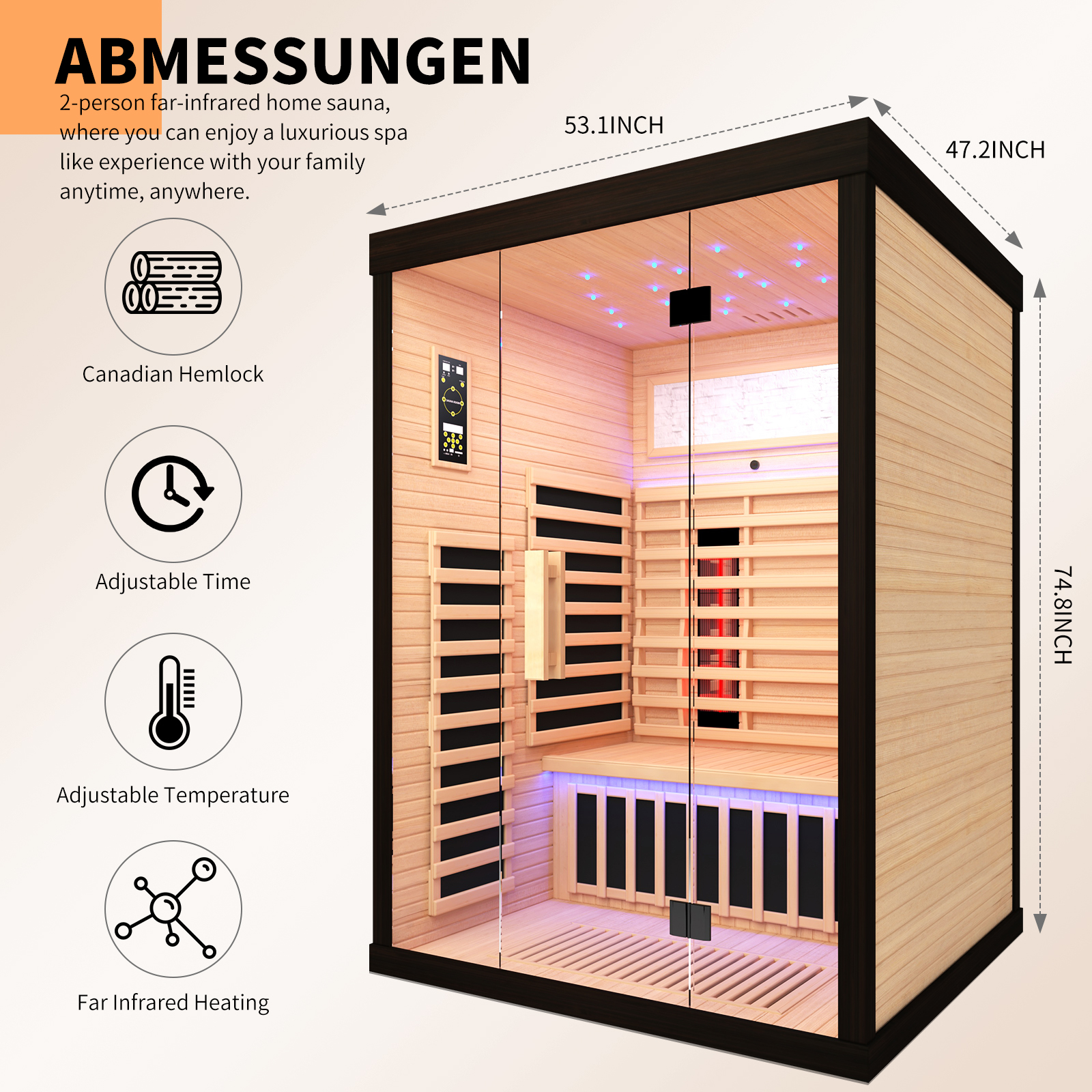 Boyel Living Luxury double sauna room 