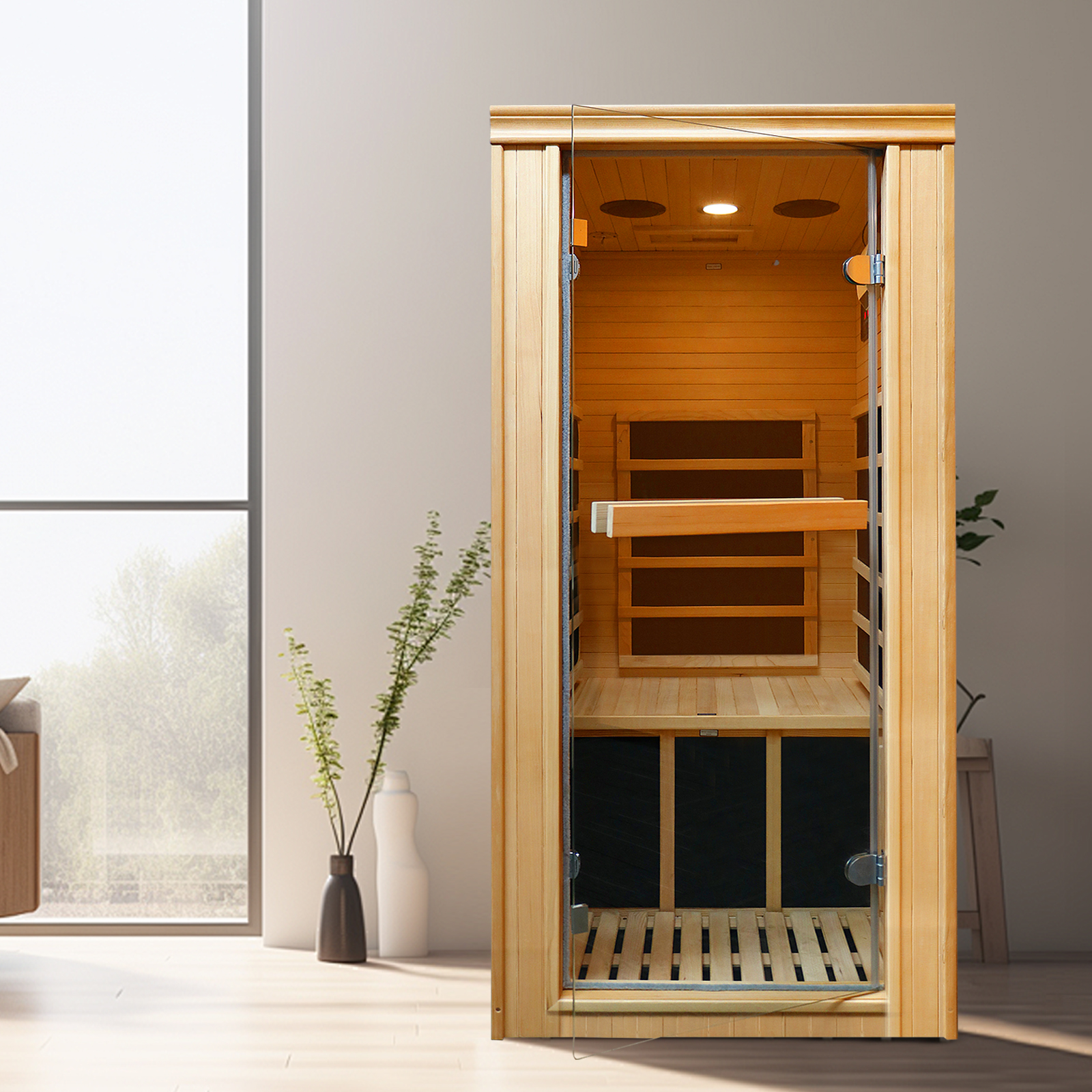 Single person far-infrared sauna room 
