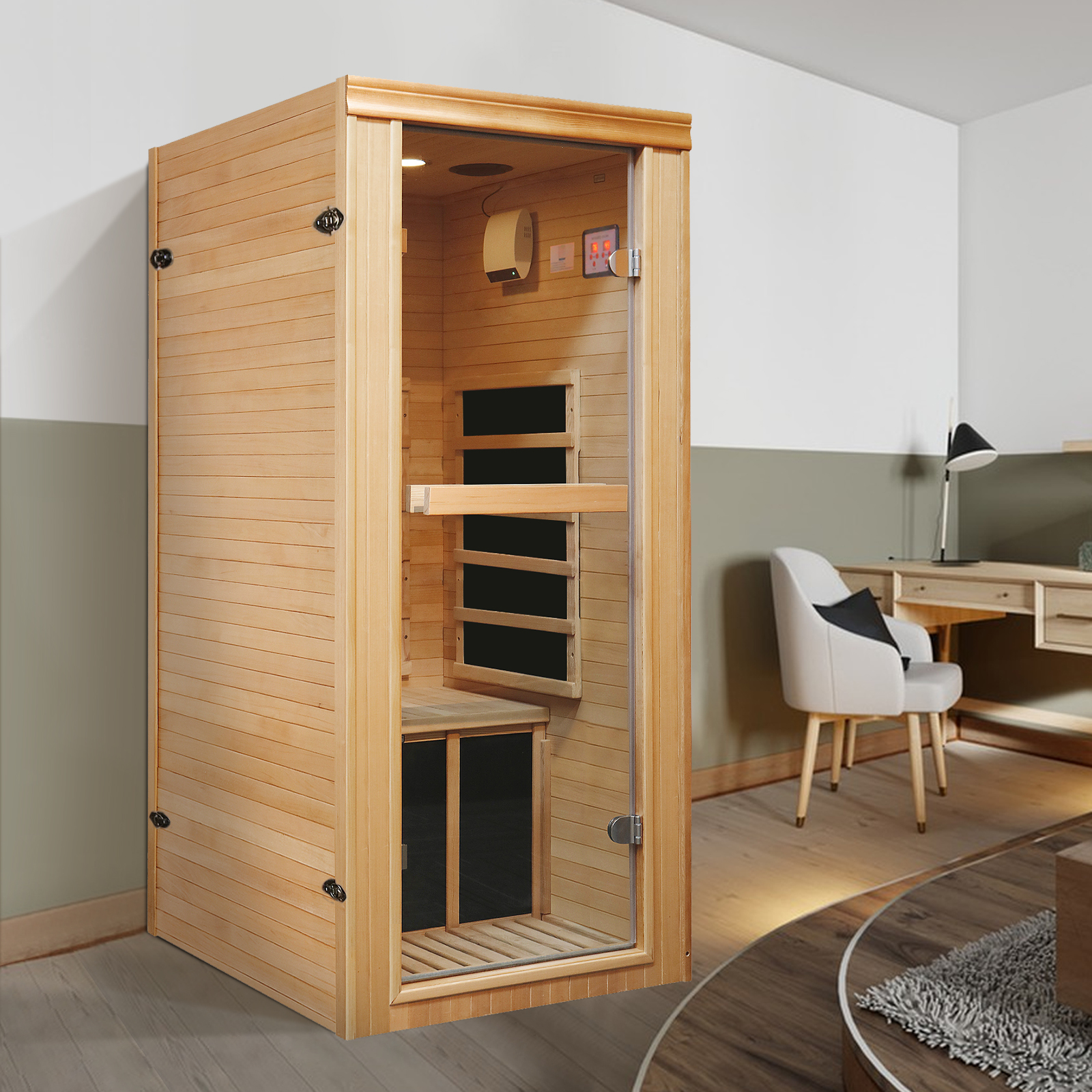 Single person far-infrared sauna room 