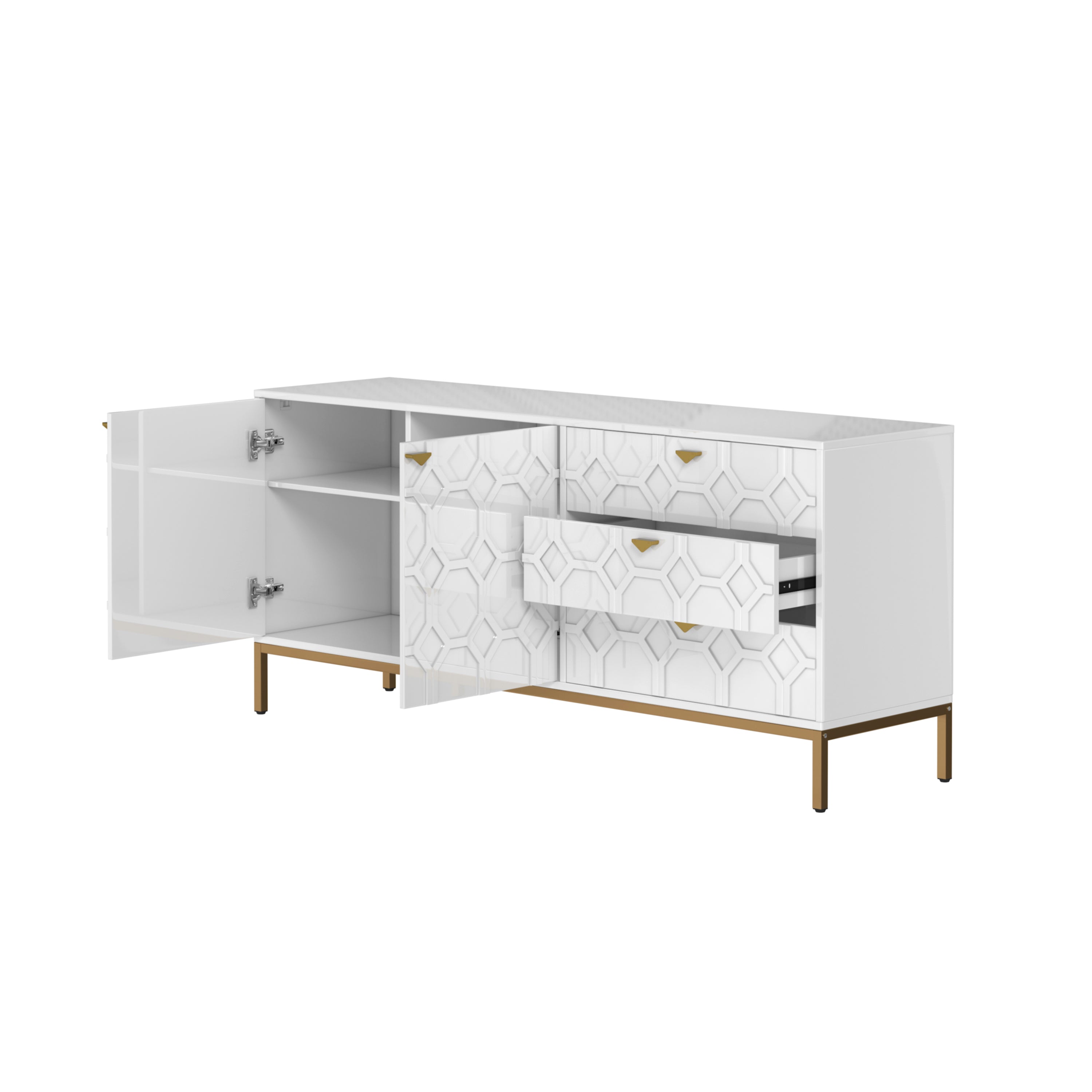 Sideboard Cabinet with Storage 3 Drawers & 2 Doors, Console Table with Storage Cabinet Buffet Cabinet for Living Room, Dining Room, Entryway