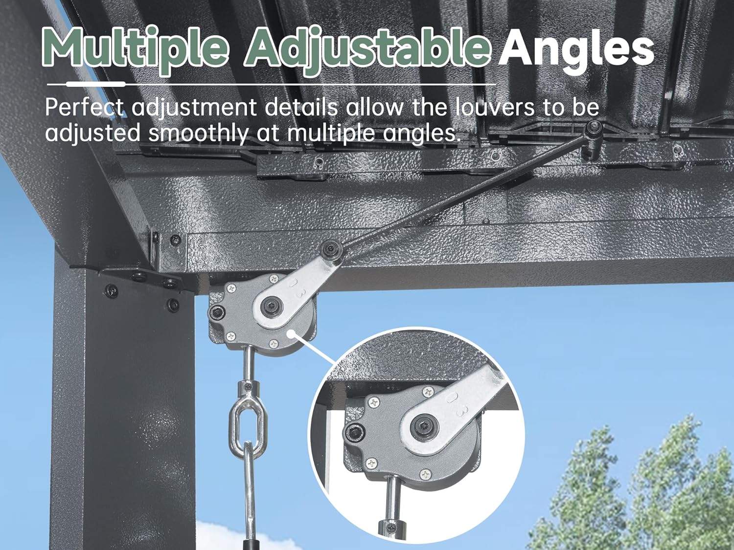 Louvered Pergola 10X20FT, Wood Grain Aluminum Pergola with Adjustable Roof, Wood Looking Aluminum Frame, Efficient Drainage System, Outdoor Pergola for Patio, Deck, Garden