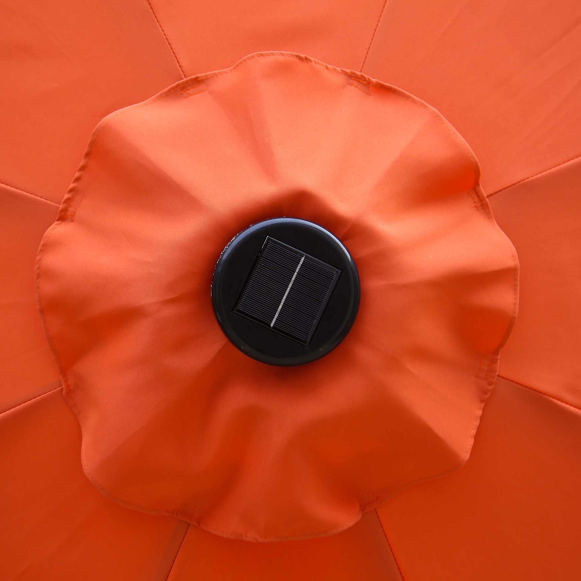 9Ft Patio Market Umbrella with 32 LED Round Solar