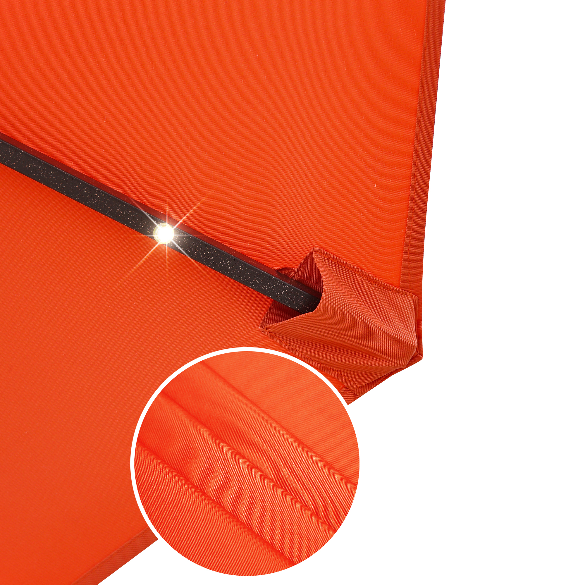 9Ft Patio Market Umbrella with 32 LED Round Solar