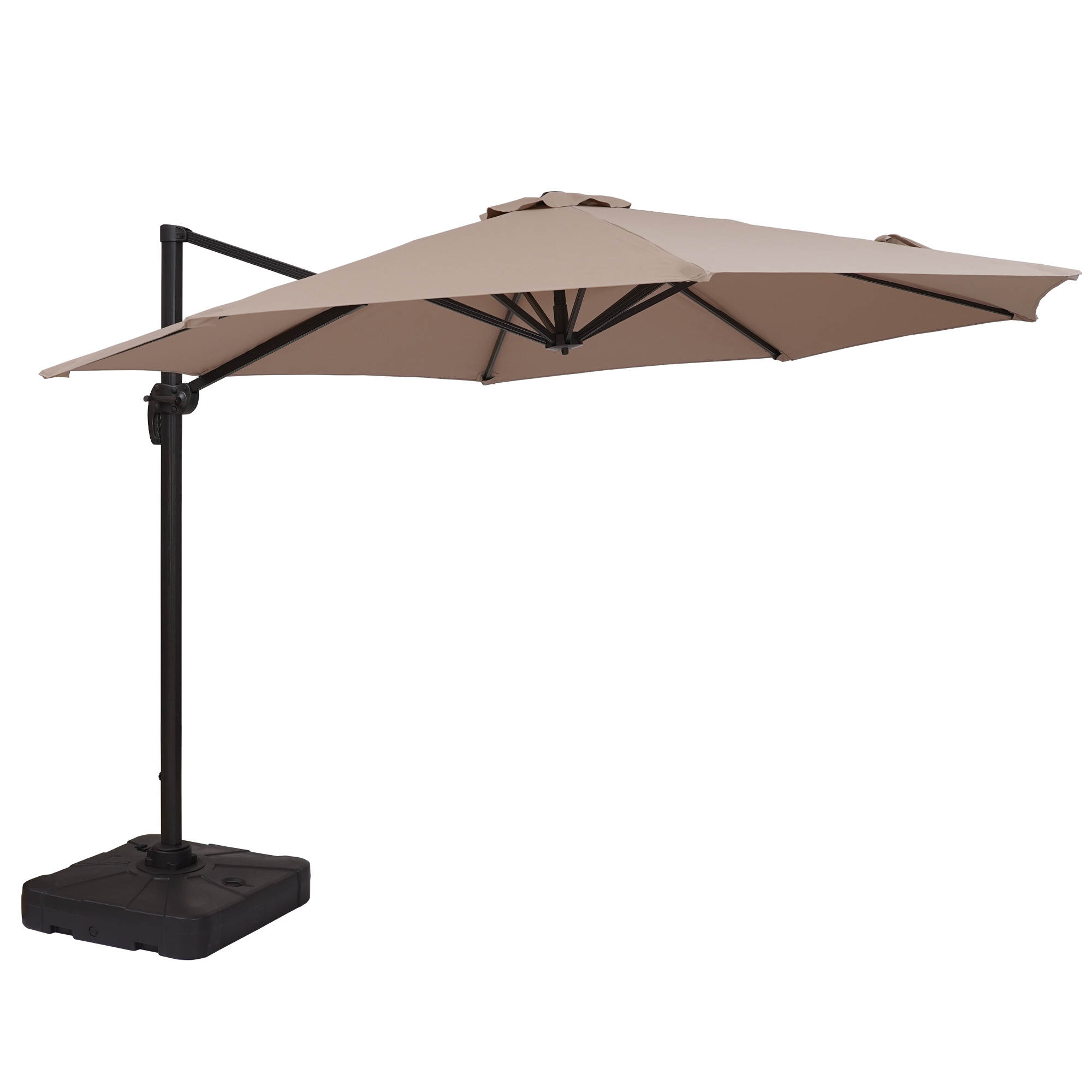 Mondawe 11 ft. Outdoor 360° Rotation Patio Cantilever Umbrella with Base for Garden Balcony