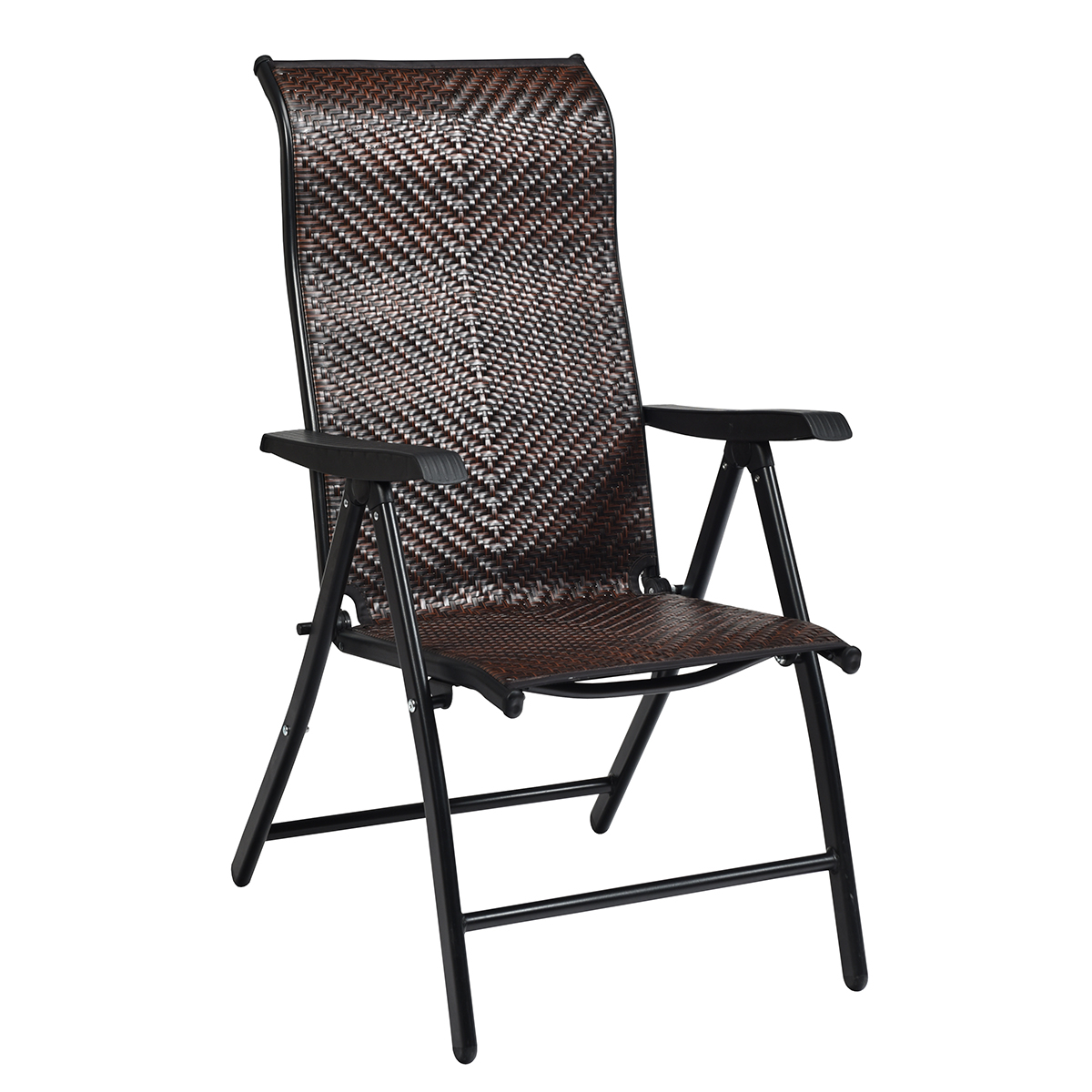 Mondawe 2 Pieces Patio Rattan Folding Reclining Chair-Mondawe