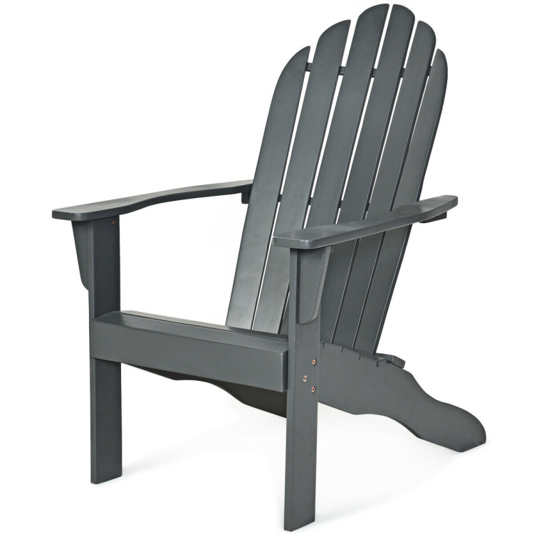 Mondawe Outdoor Stationary Adirondack Chair with Slat Seat For Yard and Garden-Mondawe