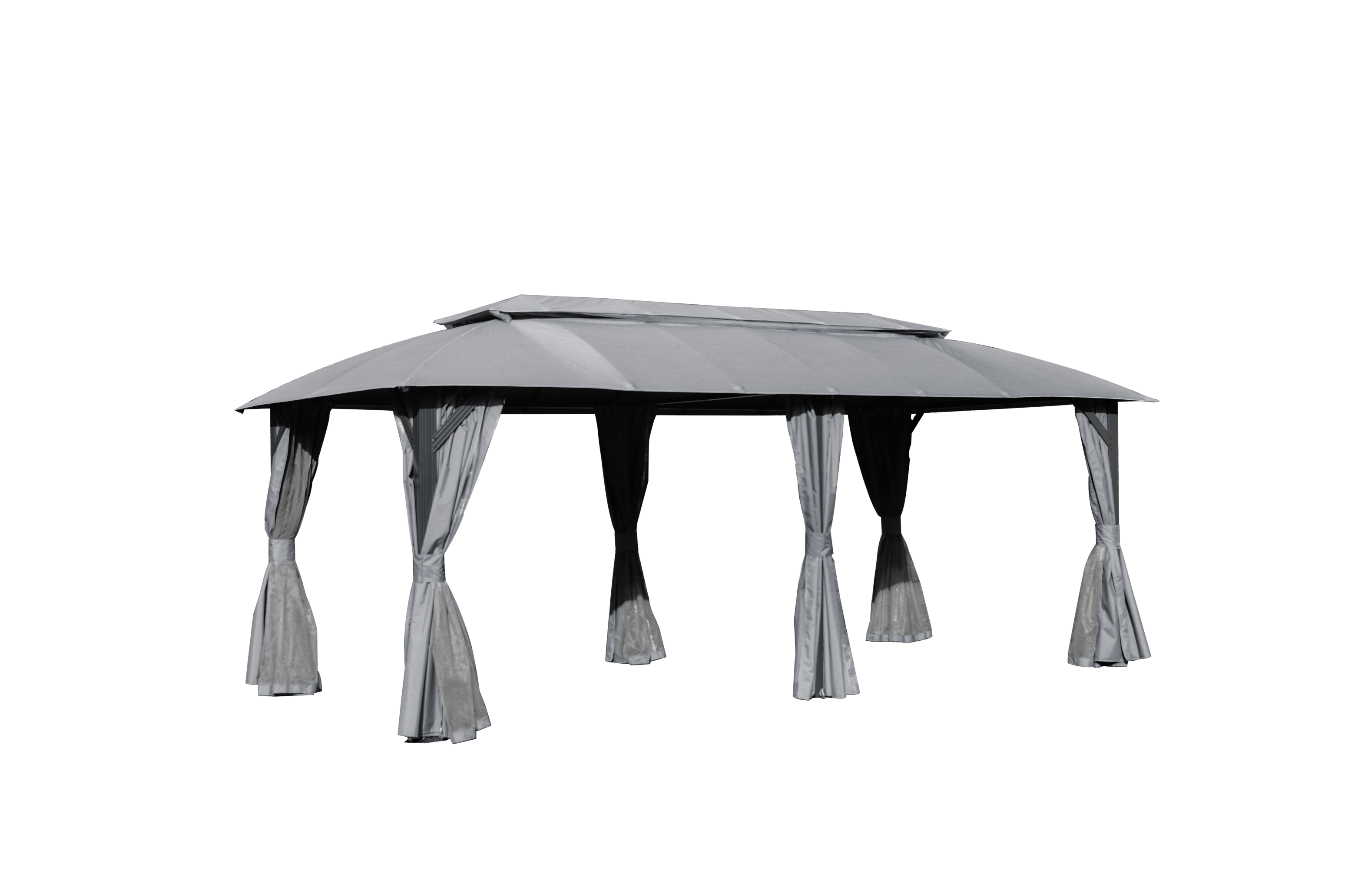 Outdoor Gazebo with Double Roofs, Privacy Curtains, Mosquito Nettings, Heavy Duty Metal Frame Party Tent Canopy for Patio, Backyard, Deck, Lawn