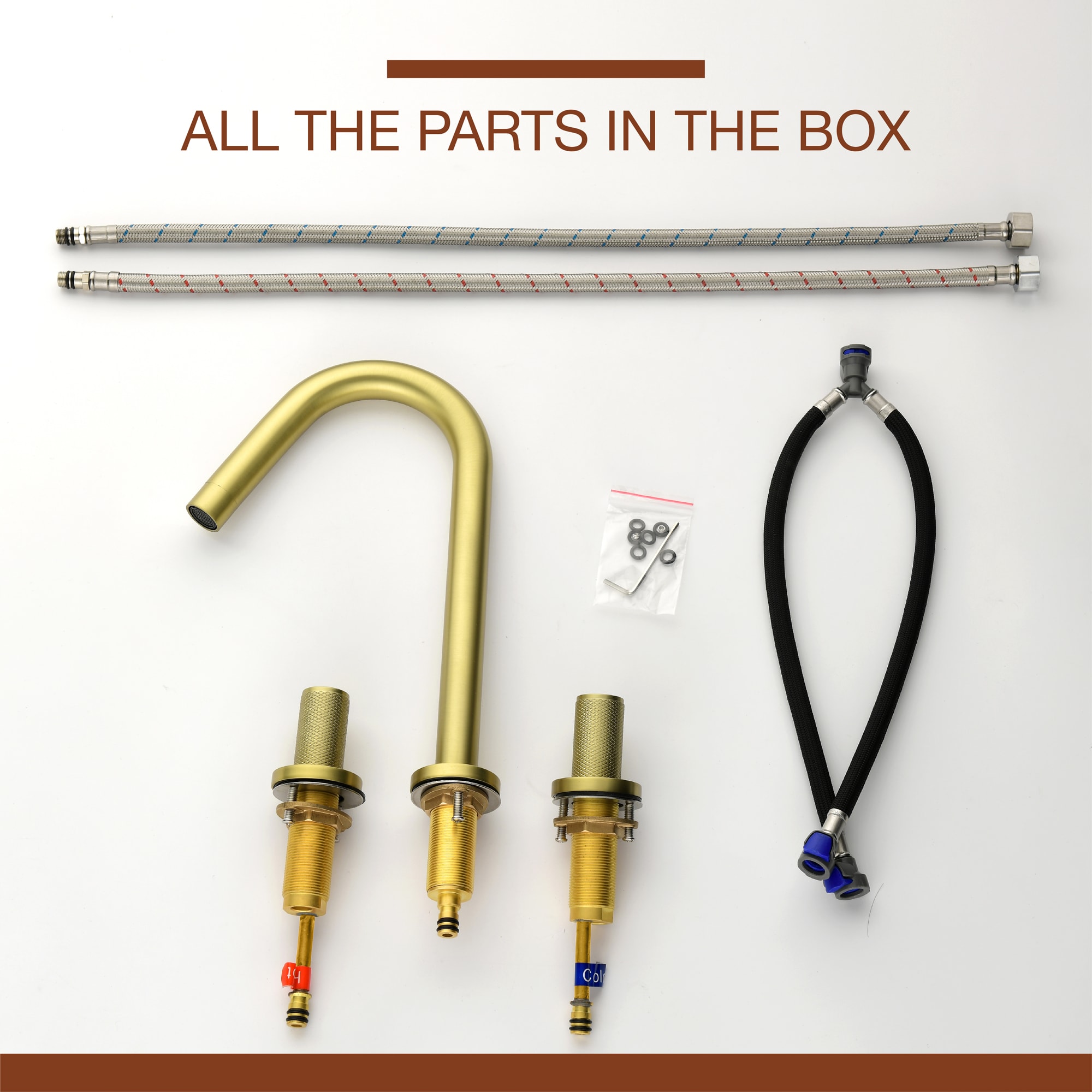 bg-Mondawe Double Handle 8-Inch Center Wide-Spread Bathroom Faucet（Black/Gold/Nickel�?Mondawe