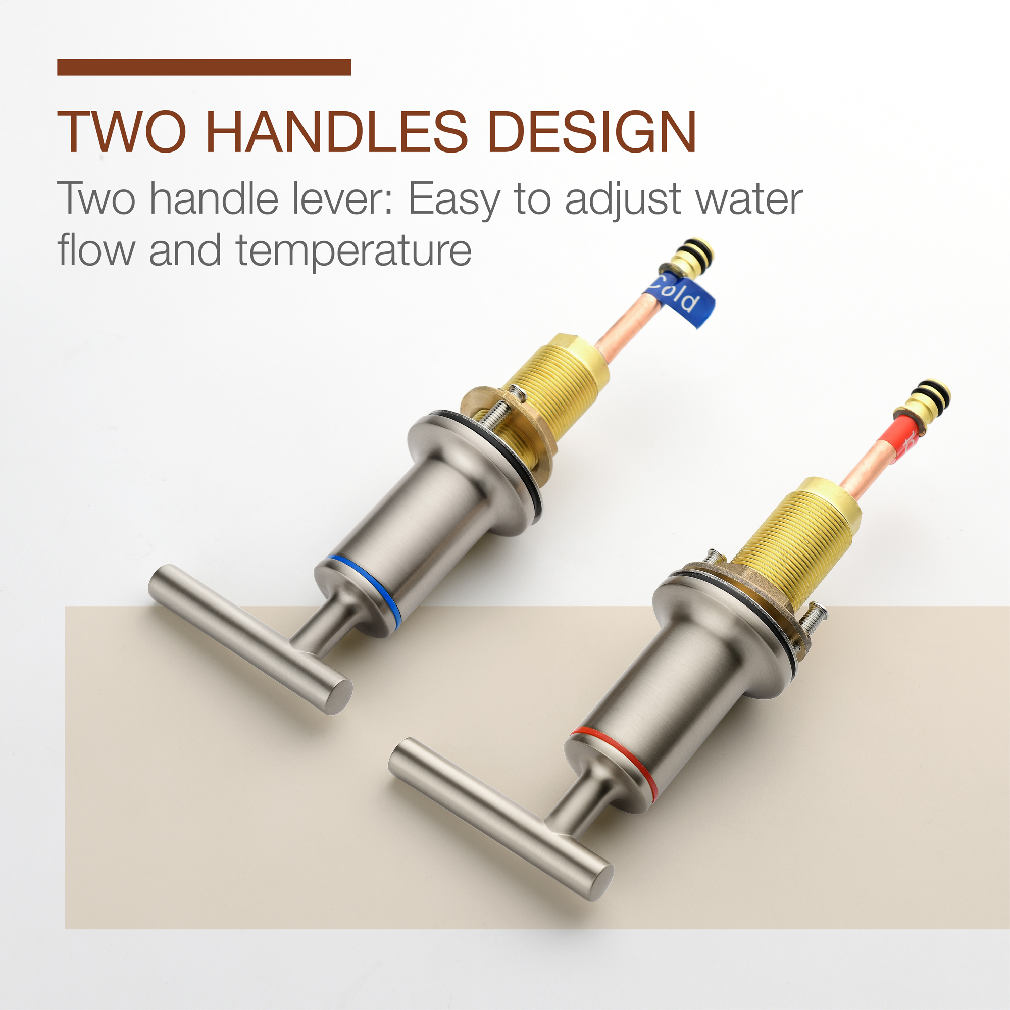 Mondawe 8-in Brass 3 Hole Widespread Double Handle Bathroom Sink Faucet in Black/Gold/Nickel-Mondawe