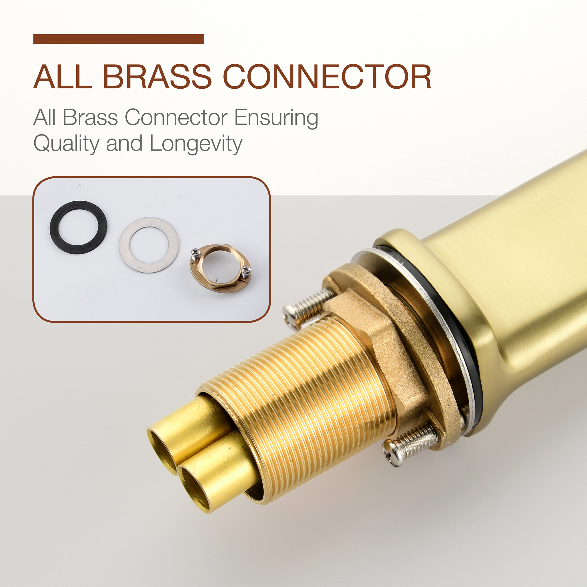 Trendy Long Spout Brass Single-Handle Single-Hole Bathroom Faucet Sink Faucet Bathroom Faucet in Brushed Gold/ Brushed Black Chrome