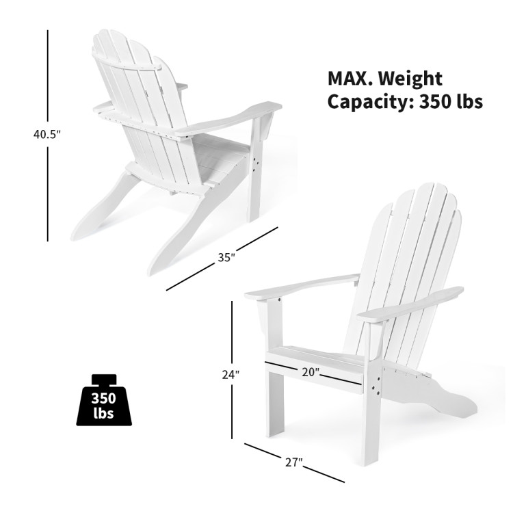 Mondawe Outdoor Stationary Adirondack Chair with Slat Seat For Yard and Garden-Mondawe