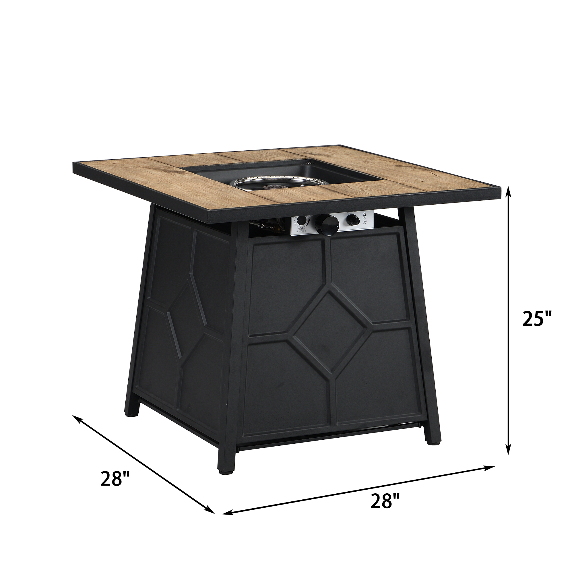 5-Piece HDPE Adirondack Chairs Conversation Set with Outdoor 28-inch Square Fire Pit Table