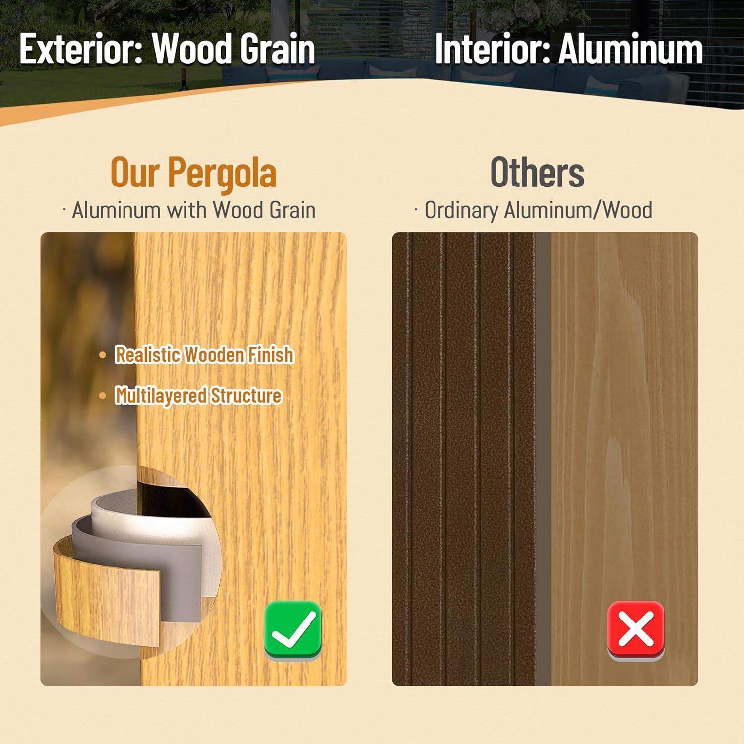 Louvered Pergola 10X13FT, Aluminum Pergola with Adjustable Roof, Aluminum Frame, Efficient Drainage System, Outdoor Pergola for Patio, Deck, Garden