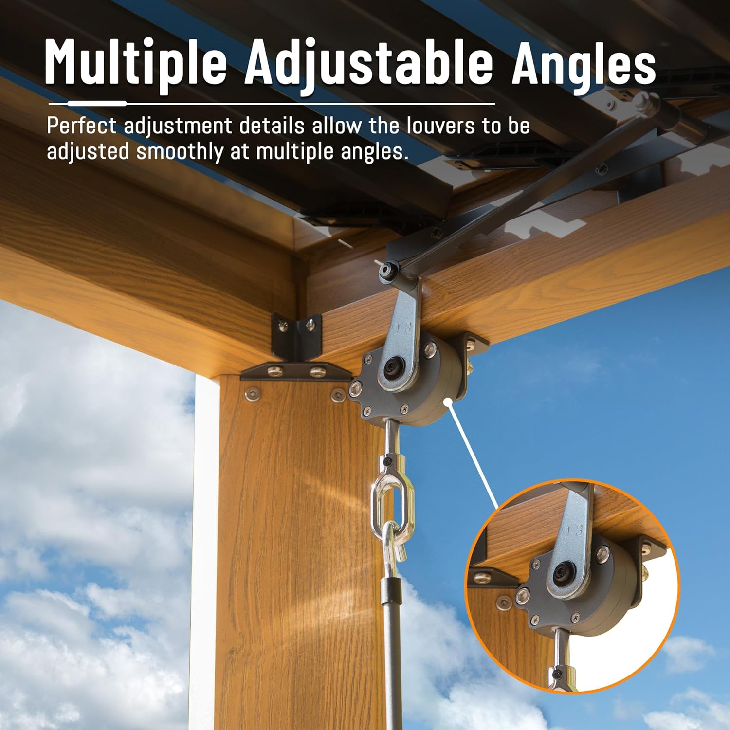 Louvered Pergola 10X13FT, Aluminum Pergola with Adjustable Roof, Aluminum Frame, Efficient Drainage System, Outdoor Pergola for Patio, Deck, Garden