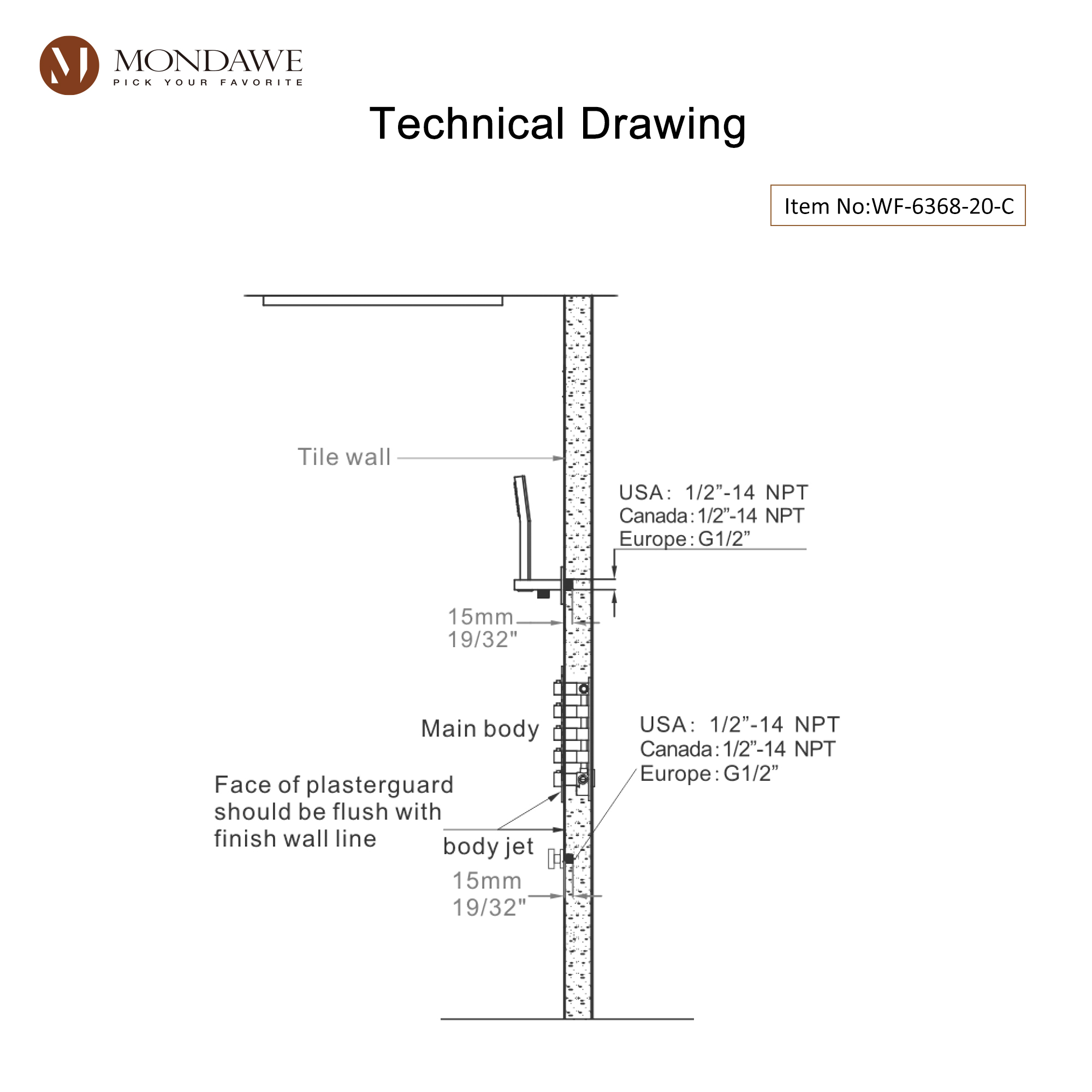 20 Inch Ceiling Mounted Rain Shower Head System Luxury 3-Spray Patterns Thermostatic Shower Faucets Sets Complete with 3-Function Shower Head and Solid Brass Handshower-Mondawe