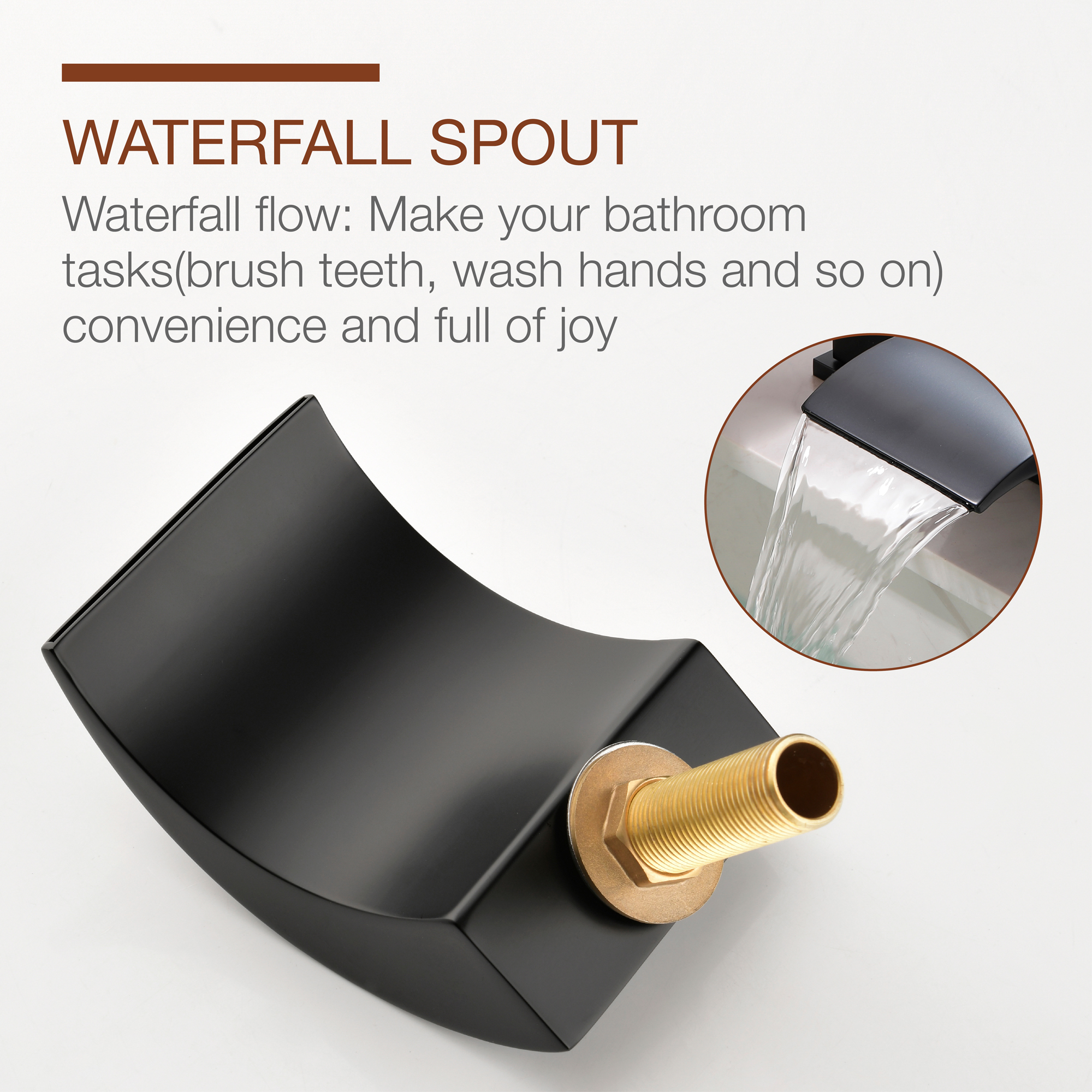 Mondawe Double Handle 8-Inch Center Wide-Spread Bathroom Faucet in Nickel/Gold/Black-Mondawe