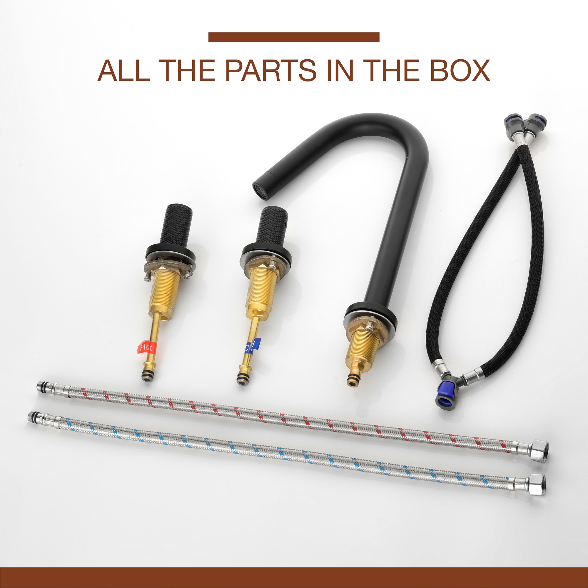 mb-Mondawe Double Handle 8-Inch Center Wide-Spread Bathroom Faucet（Black/Gold/Nickel�?Mondawe