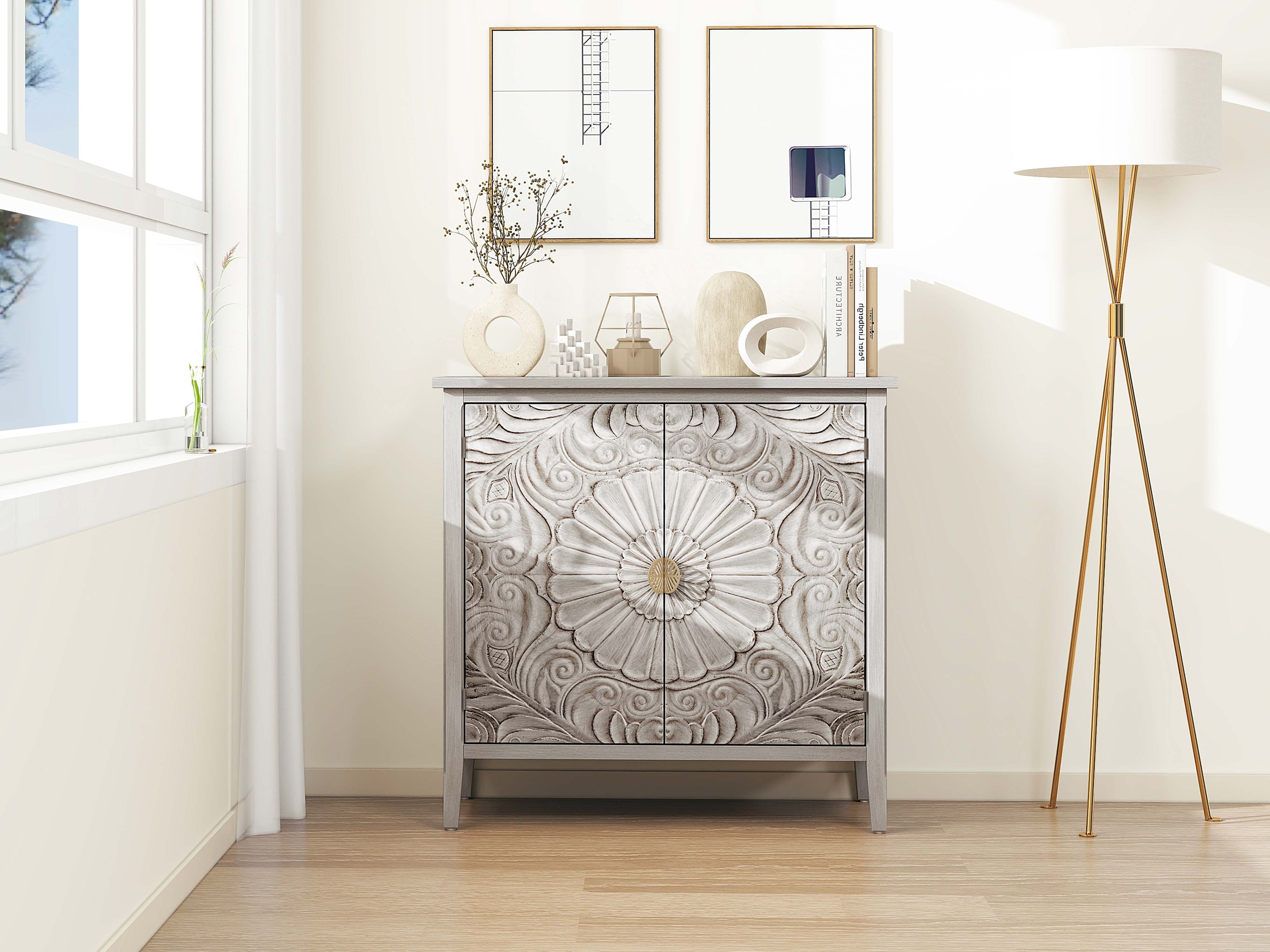 2 Door Cabinet, American Furniture, Suitable for Bedroom, Living Room, Study