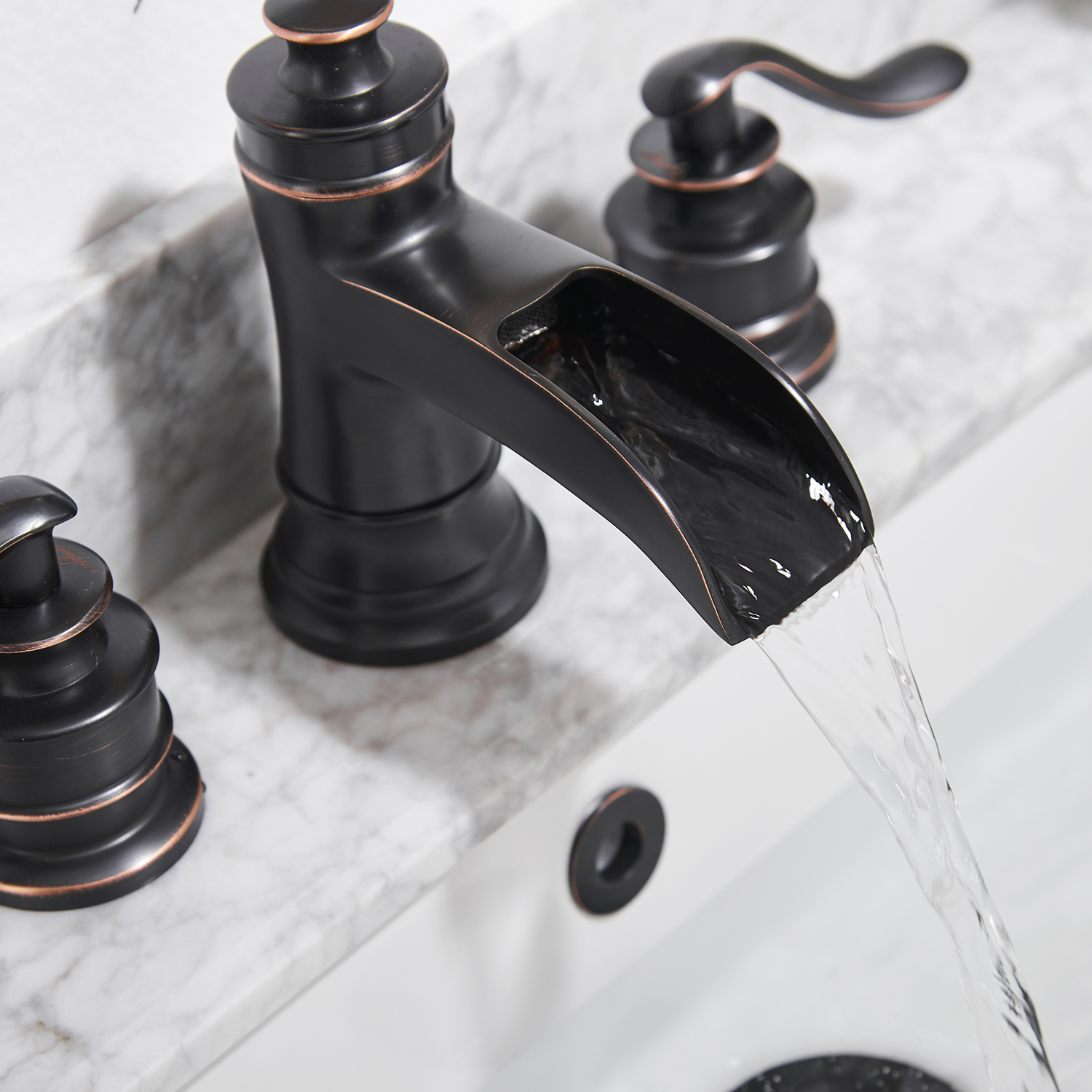Classic Retro Style 8 in. Widespread Double Handle Bathroom Faucet with Drain Kit Included in Oil Rubbed Bronze
