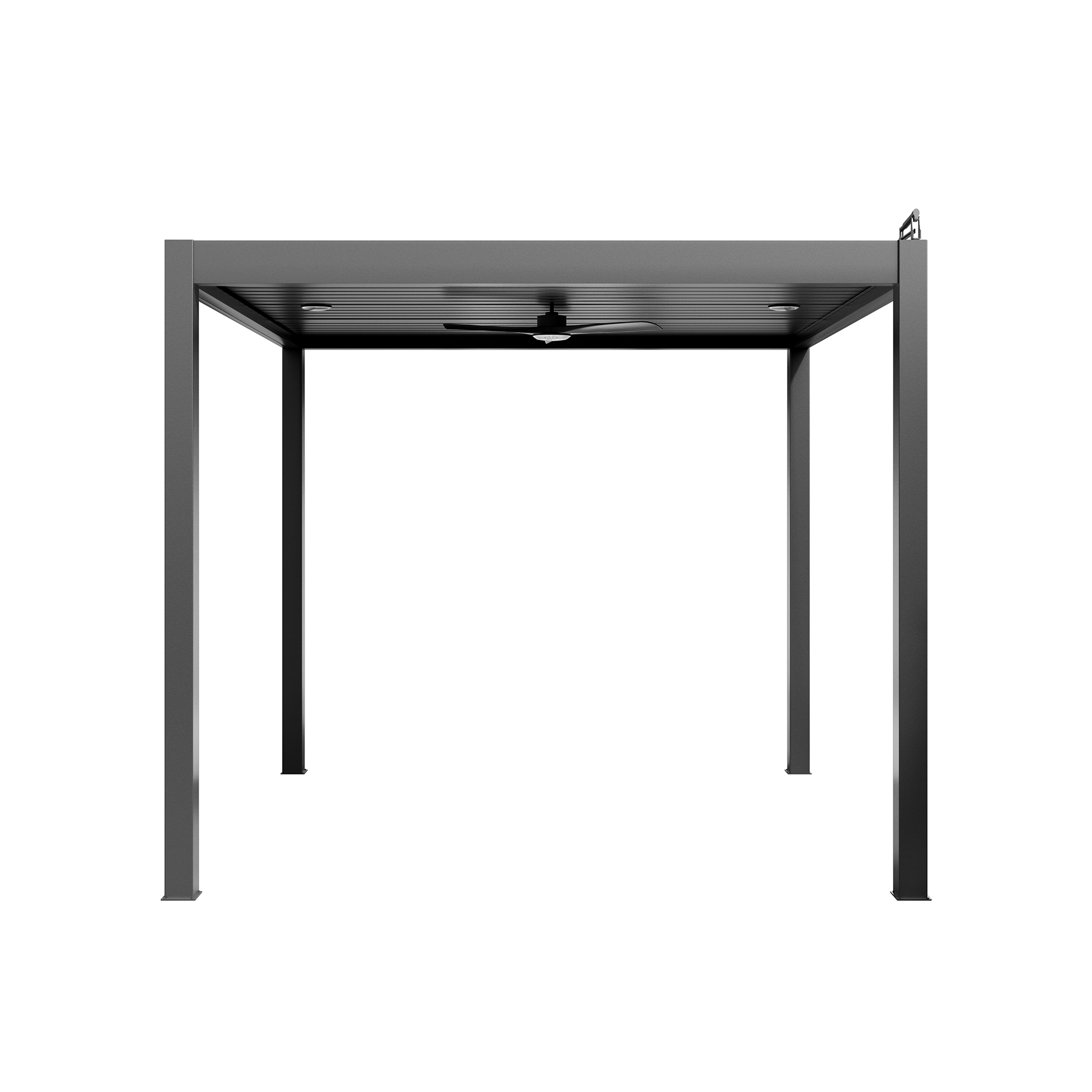 Aluminum Outdoor Pergola Gazebo with Adjustable Louvered Roof and Solar-Powered LED Lights – Modern Weather-Resistant Patio Shade Structure