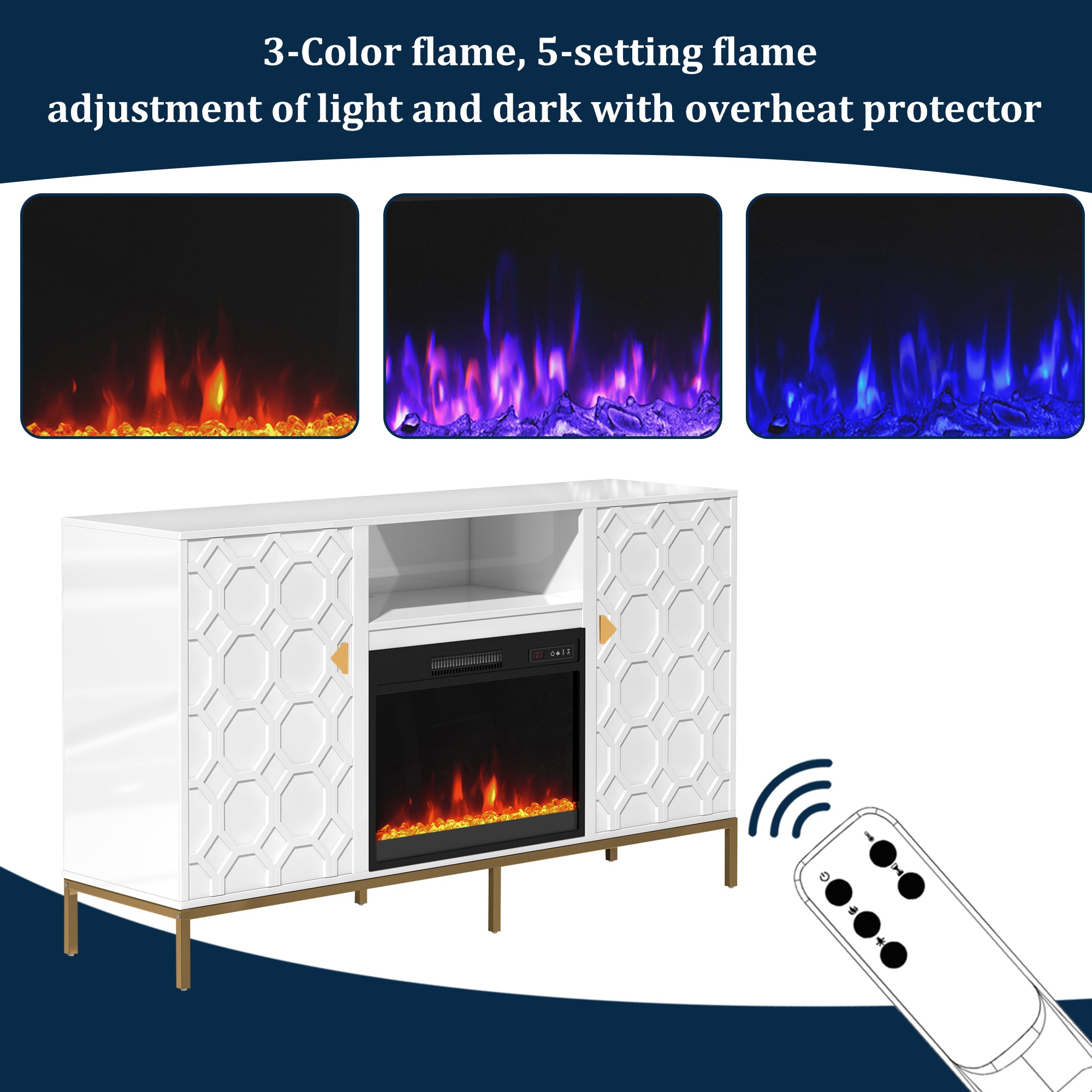 59.53'' TV Cabinet with Electric Fireplace