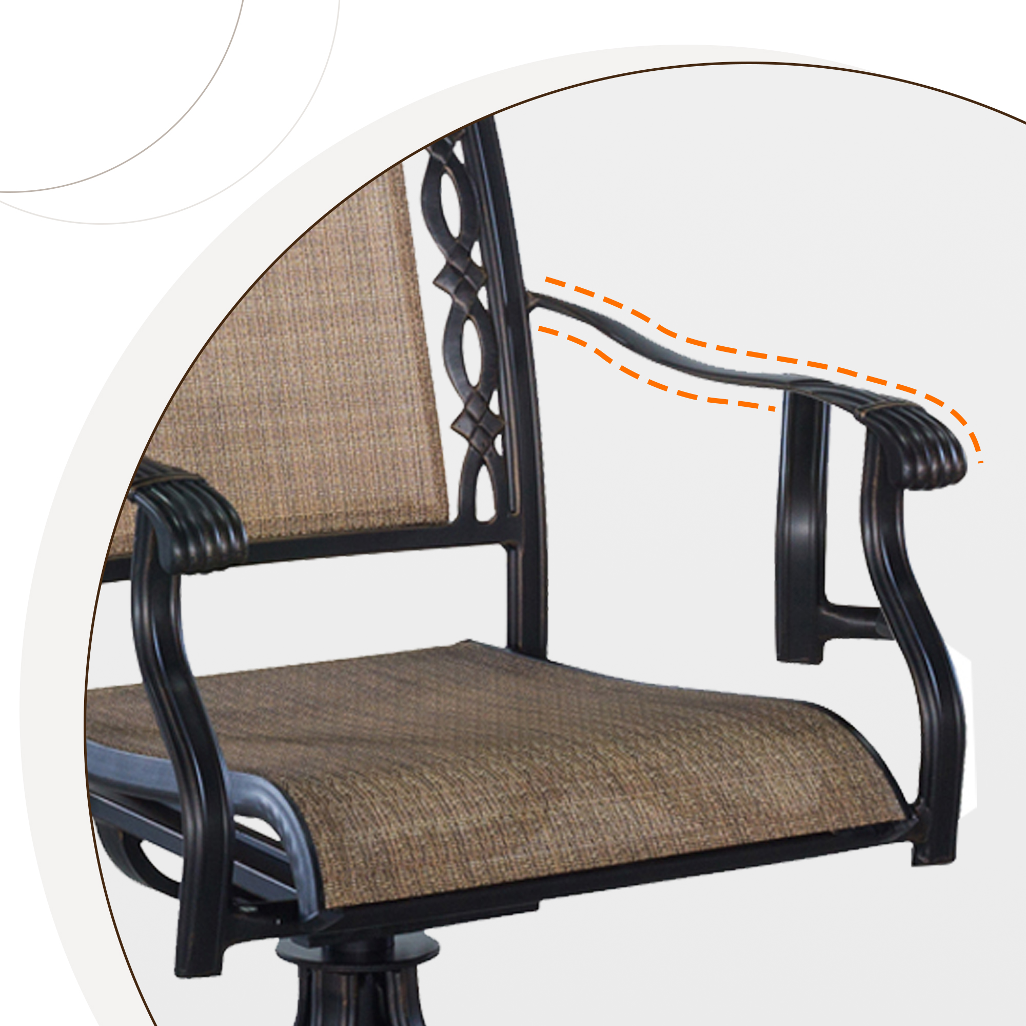 Mondawe  2/4/6 Piece Outdoor Patio Cast Aluminum Swivel Chair