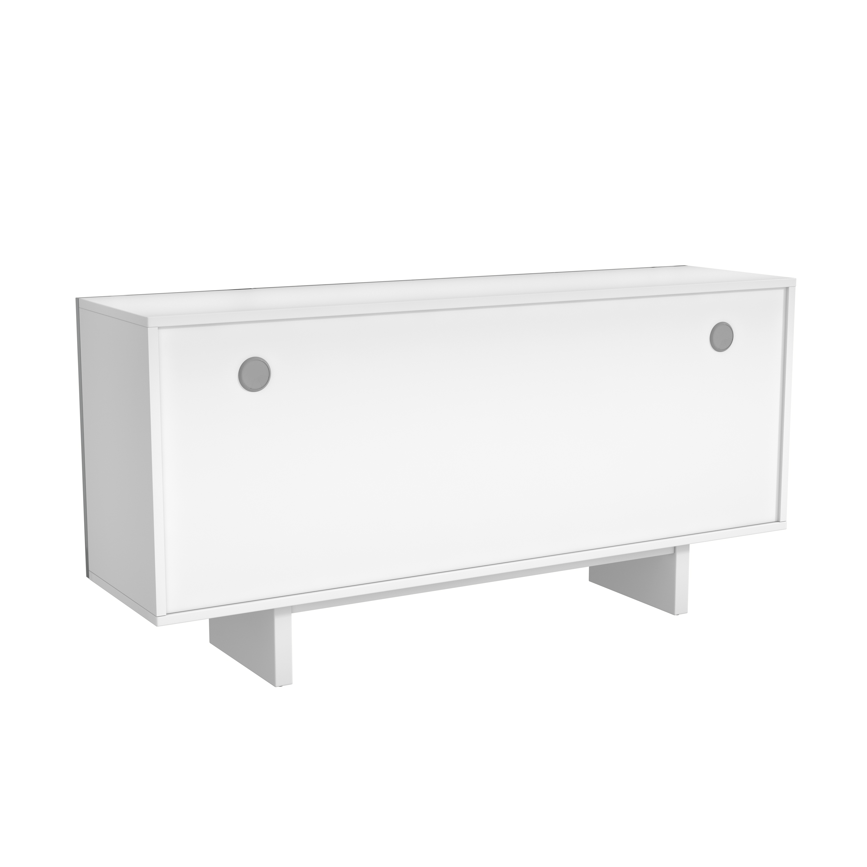62.99-in W 4-Door White/Silver Accent Cabinet