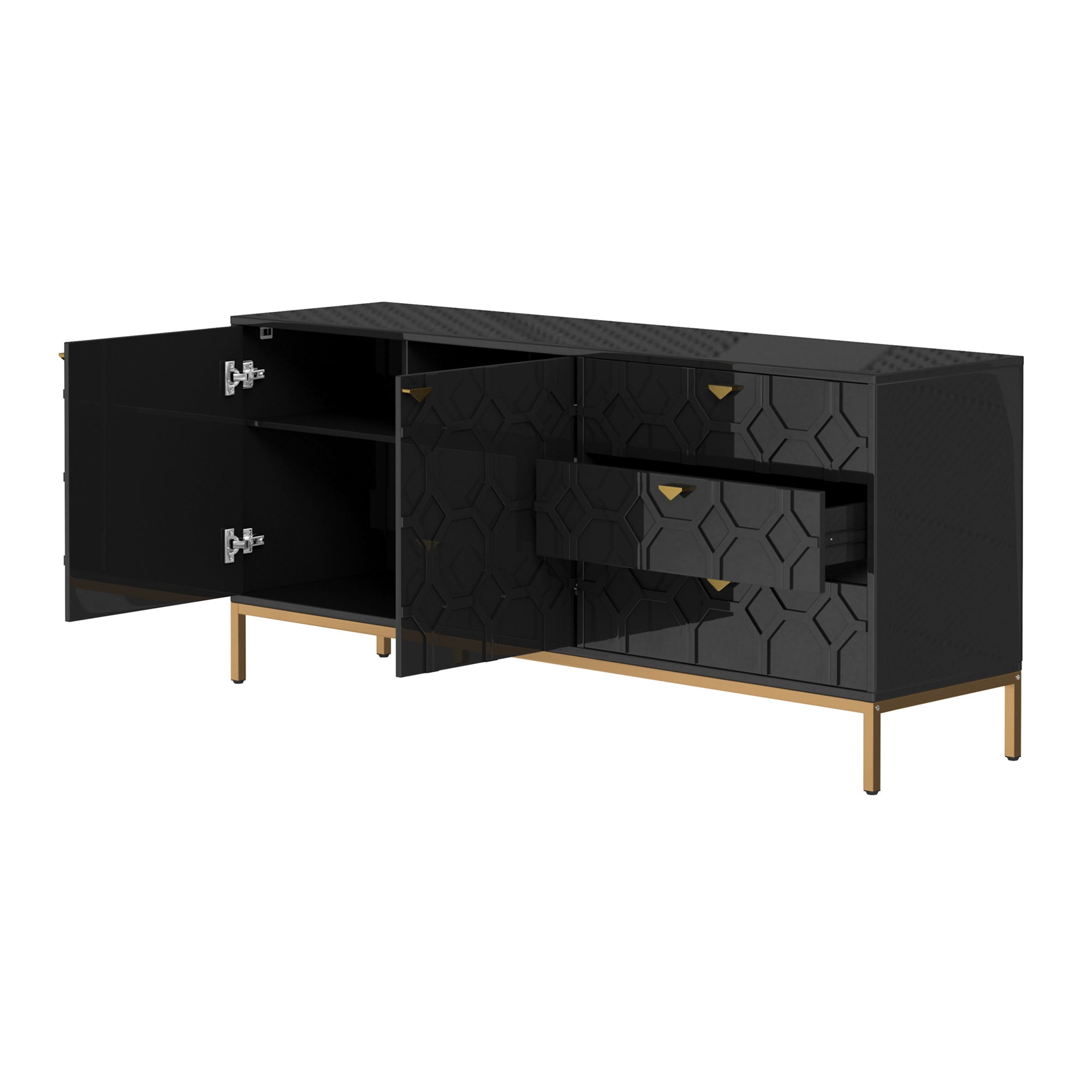 Sideboard Cabinet with Storage 3 Drawers & 2 Doors, Console Table with Storage Cabinet Buffet Cabinet for Living Room, Dining Room, Entryway