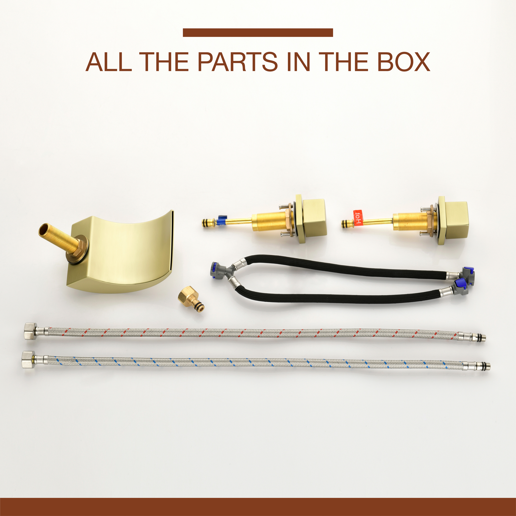 Mondawe Double Handle 8-Inch Center Wide-Spread Bathroom Faucet in Nickel/Gold/Black-Mondawe