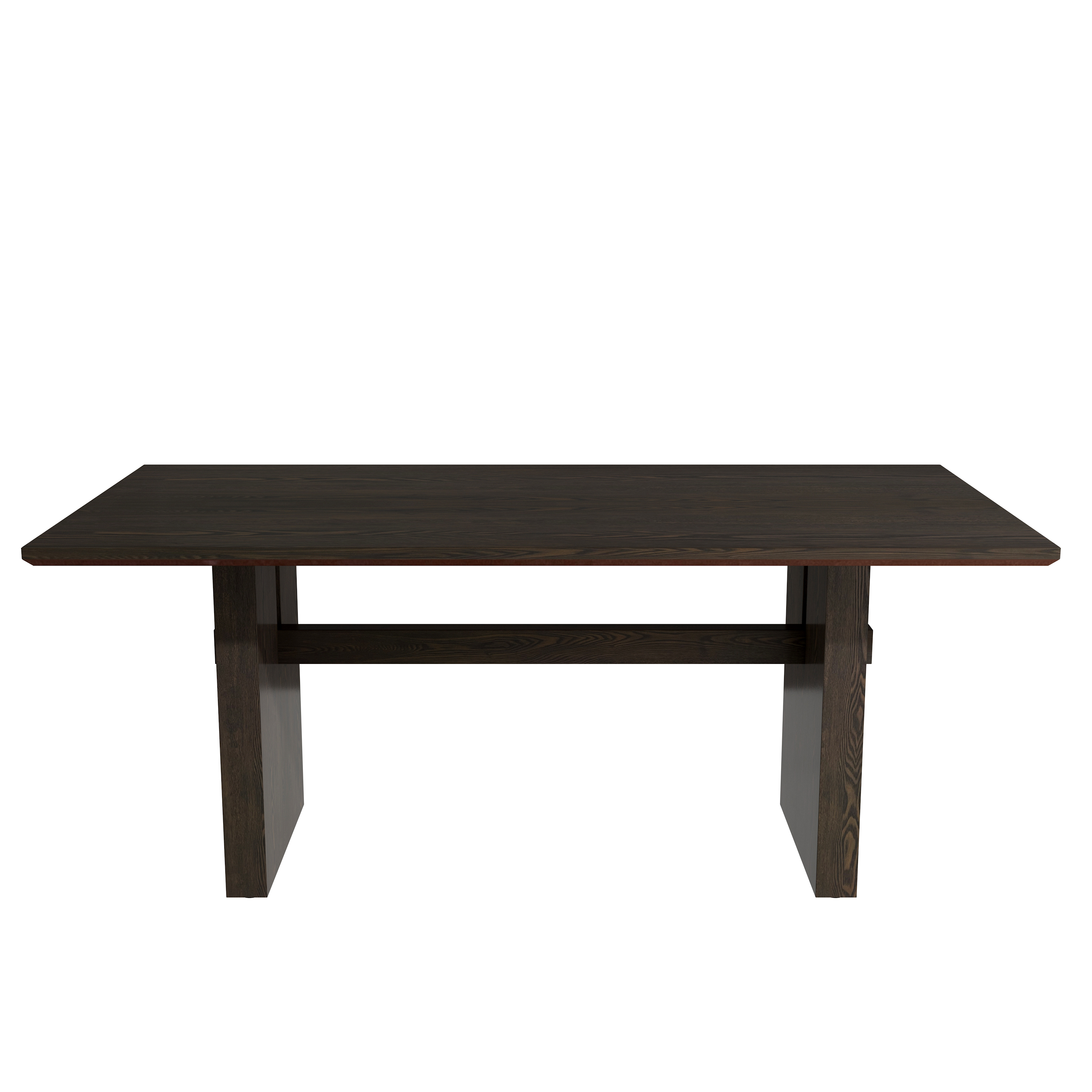 70.86 in. W Black Wood Double Pedestal Dining Table Seats 6