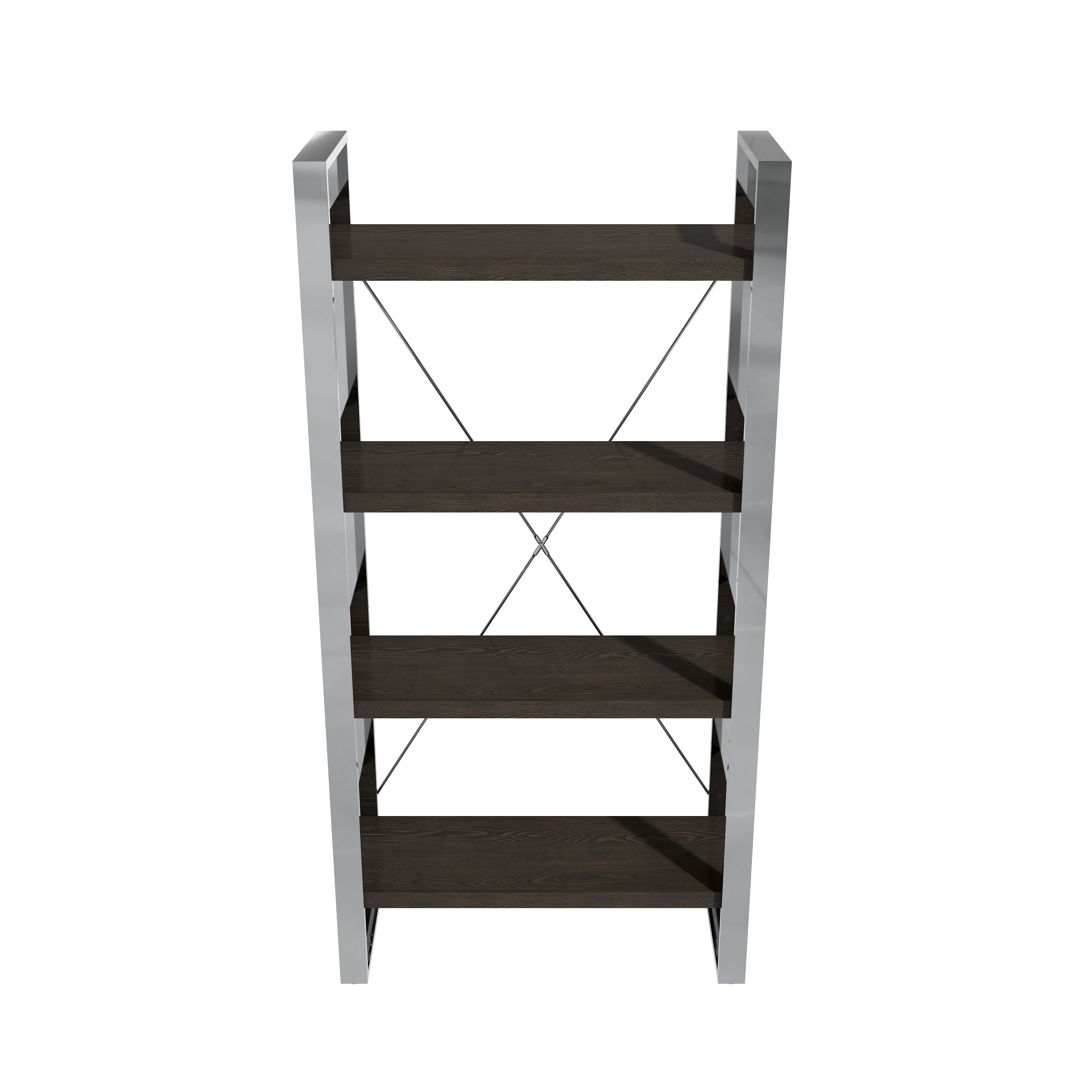 70.87 in. Tall 4-Layer Vertical Stainless Steel Silver Storage Rack Bookshelf Bookcase