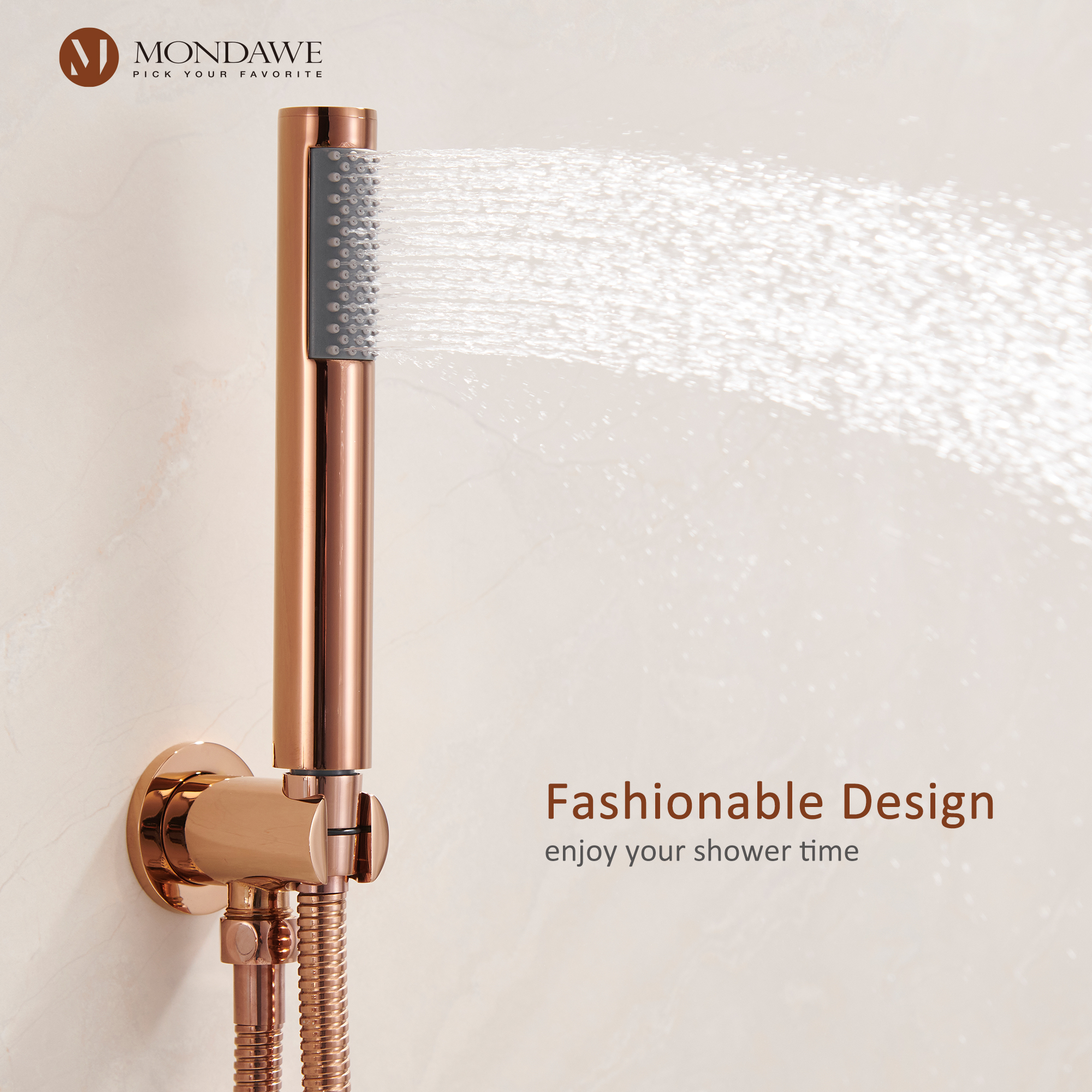Mondawe High Pressure Round Complete Mixer Shower Head System (Rough-In Valve Included)-Mondawe