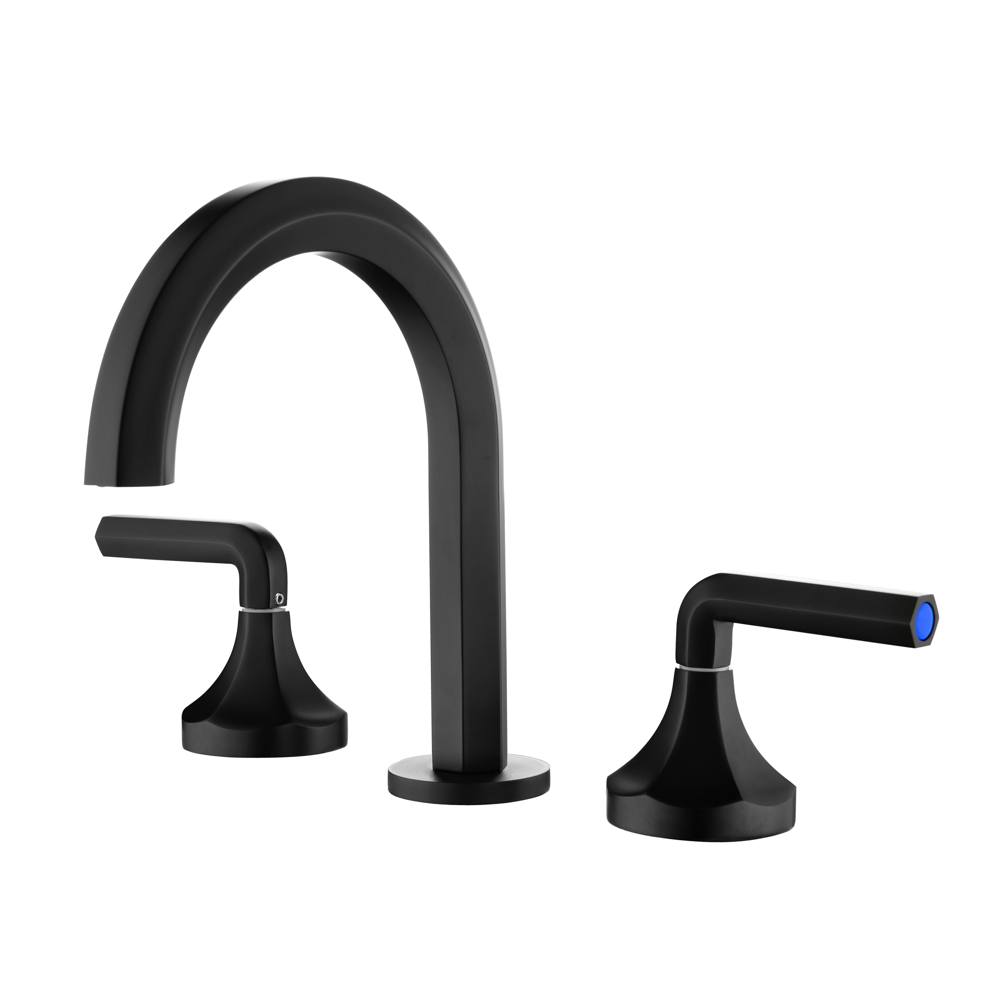 Hexagon 8 In Widespread Double-Handle Brass 3-Hole Widespread Bathroom Sink Faucet Bath Faucets-Mondawe