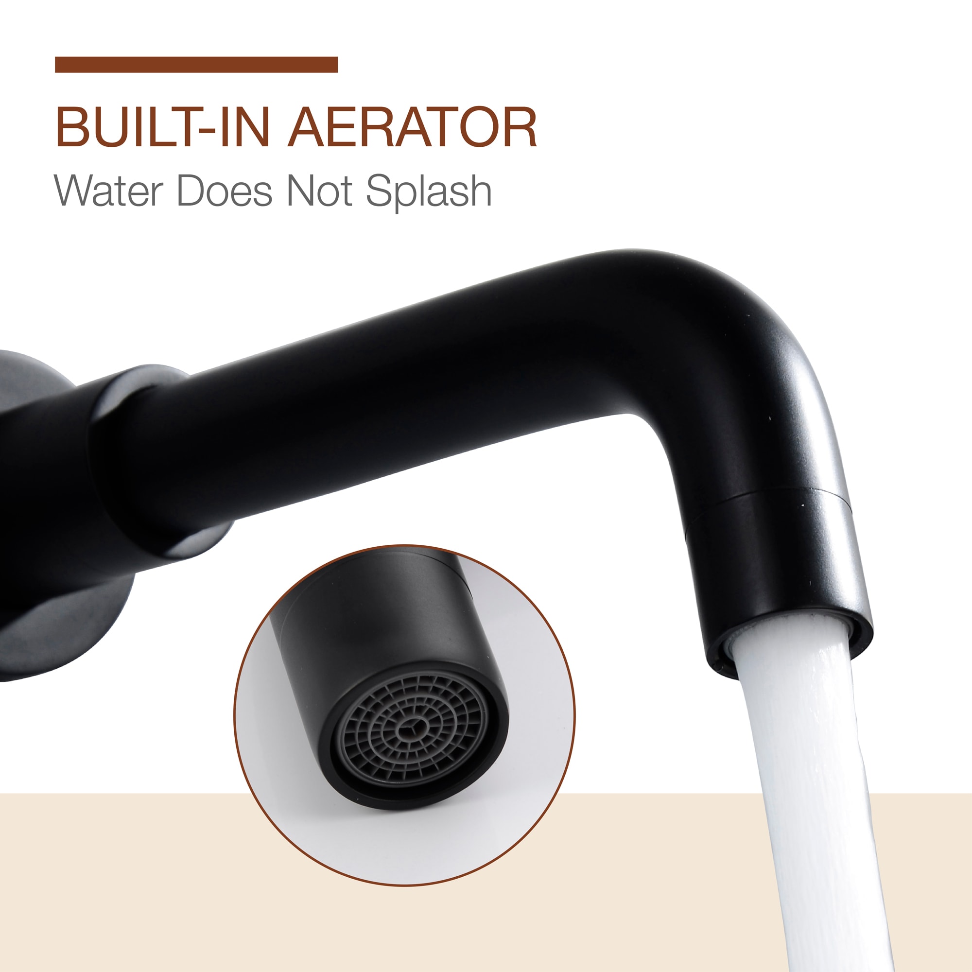 Mondawe Wall Mount Bathroom Sink Faucet Single Handle in Black/Gold-Mondawe