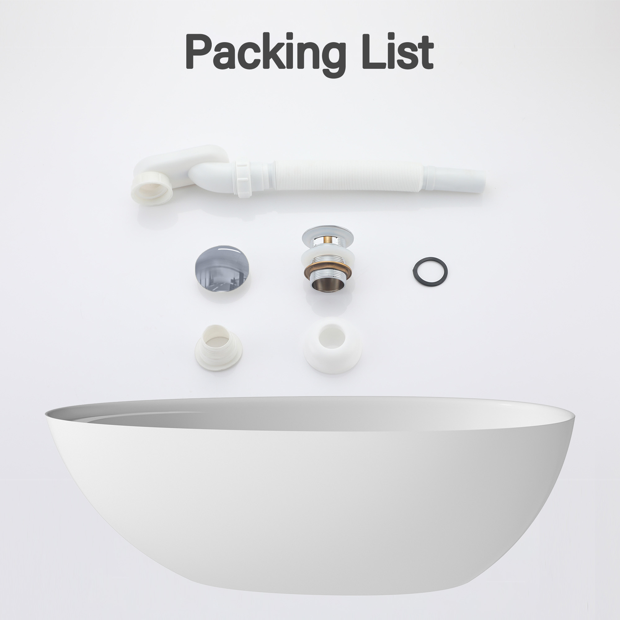 Boyel living 67" Free Standing Tub, Stone Resin Freestanding Tub Large Space Solid Surface Matte White Soaking Tub with Drain, Drain Hose & Sanding Paper