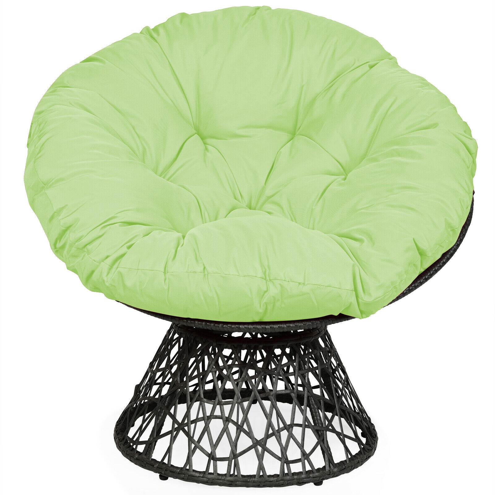Mondawe Rattan Papasan Chair Ergonomic 360-degree Swivel Soft Cushion Garden-Mondawe