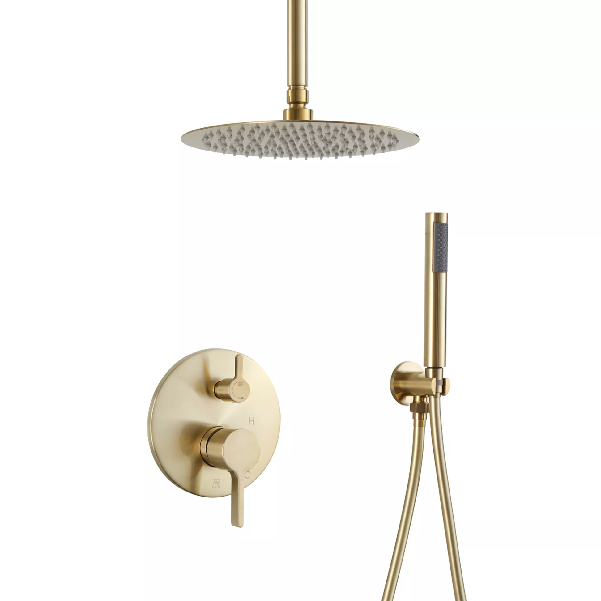 Mondawe 10 Inch Round Bathroom Shower Set in Nickel/Chrome/Black/Gold/Gun Black-Mondawe