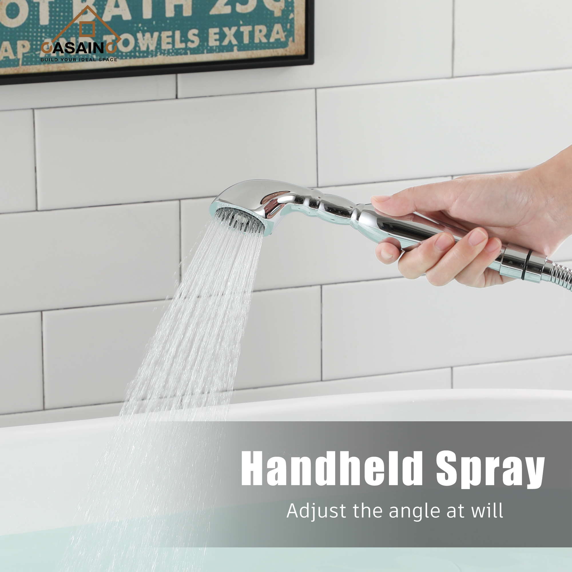 3-Handle Luxury Claw Foot Freestanding Tub Faucet in Chrome/Oil Rubbed Bronze