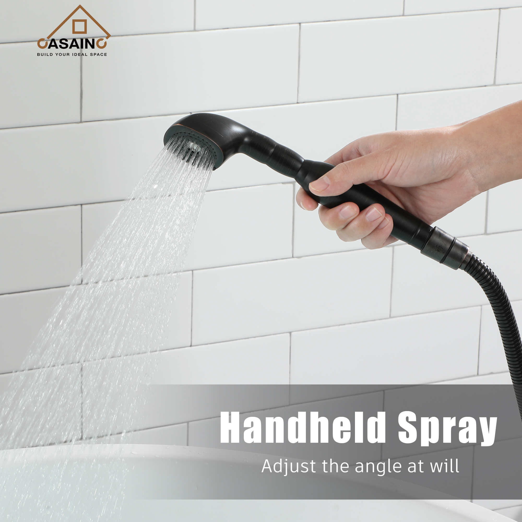 3-Handle Luxury Claw Foot Freestanding Tub Faucet in Chrome/Oil Rubbed Bronze