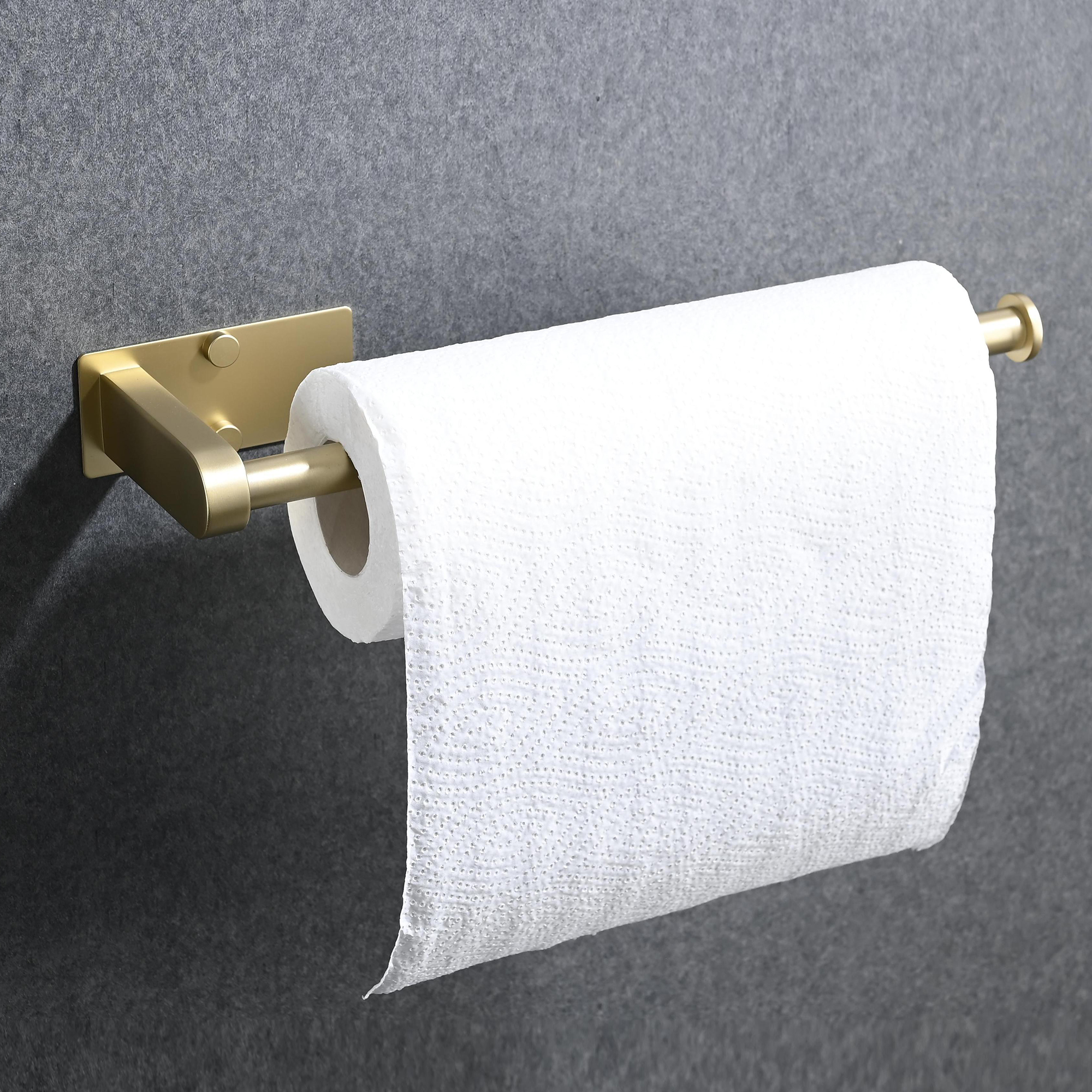  2-Pack 12 in. Wall-Mount Stainless Steel Paper Towel Holder Self Adhesive Paper Towel Holders in Brushed Nickel/Brushed Gold/Matte Black