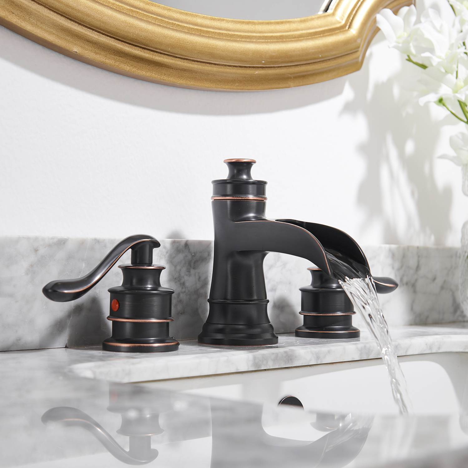 Classic Retro Style 8 in. Widespread Double Handle Bathroom Faucet with Drain Kit Included in Oil Rubbed Bronze