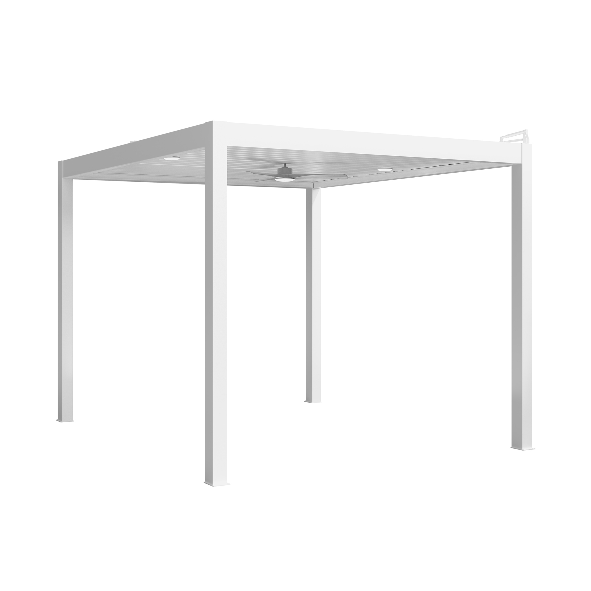 Aluminum Outdoor Pergola Gazebo with Adjustable Louvered Roof and Solar-Powered LED Lights – Modern Weather-Resistant Patio Shade Structure