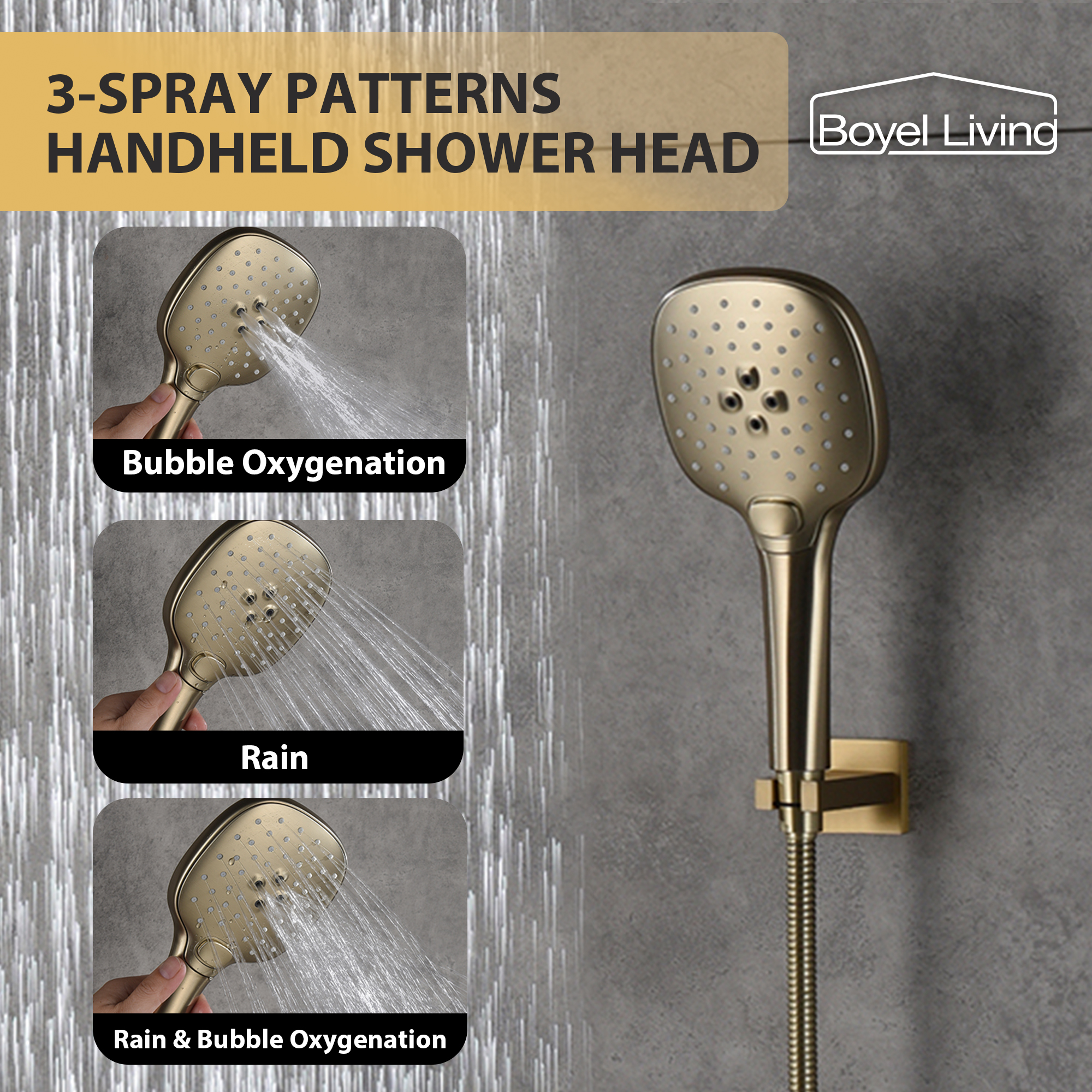 10" Wall Mounted 2 Function Dual Shower Head System with Handheld