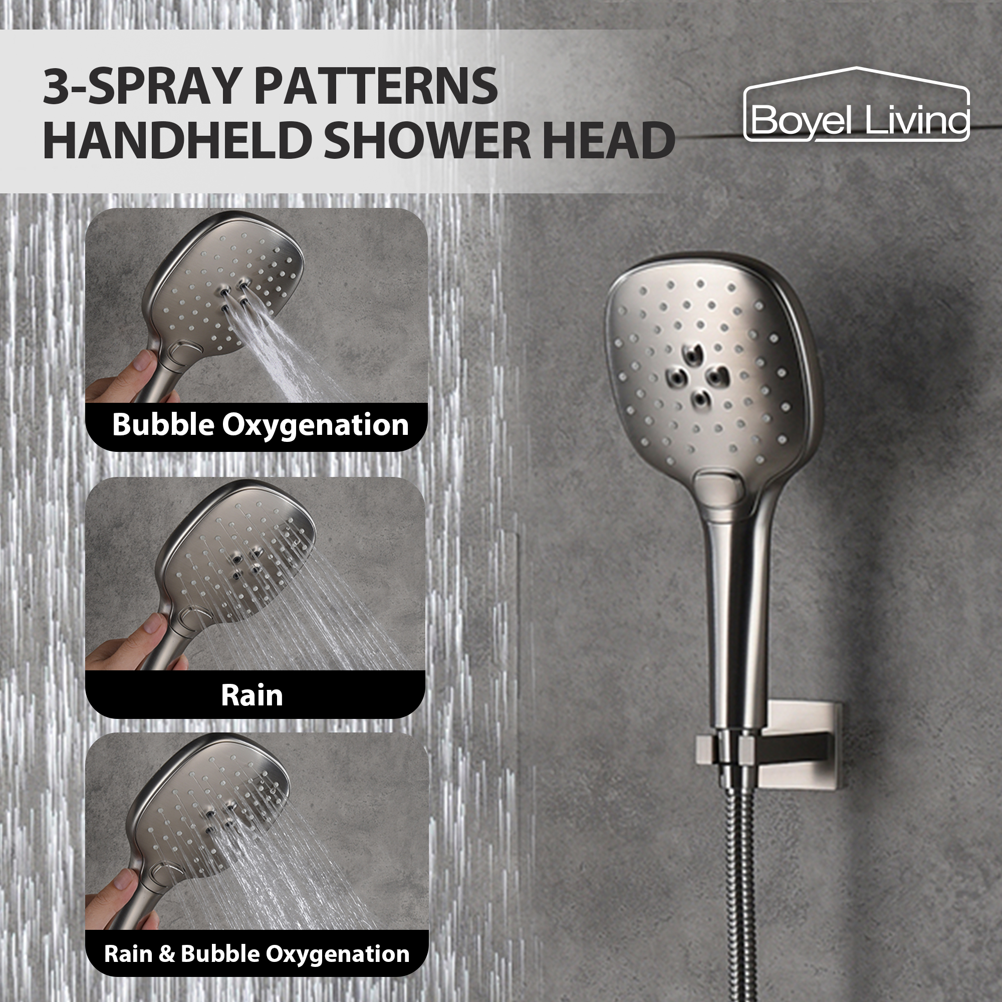 10" Wall Mounted 2 Function Dual Shower Head System with Handheld