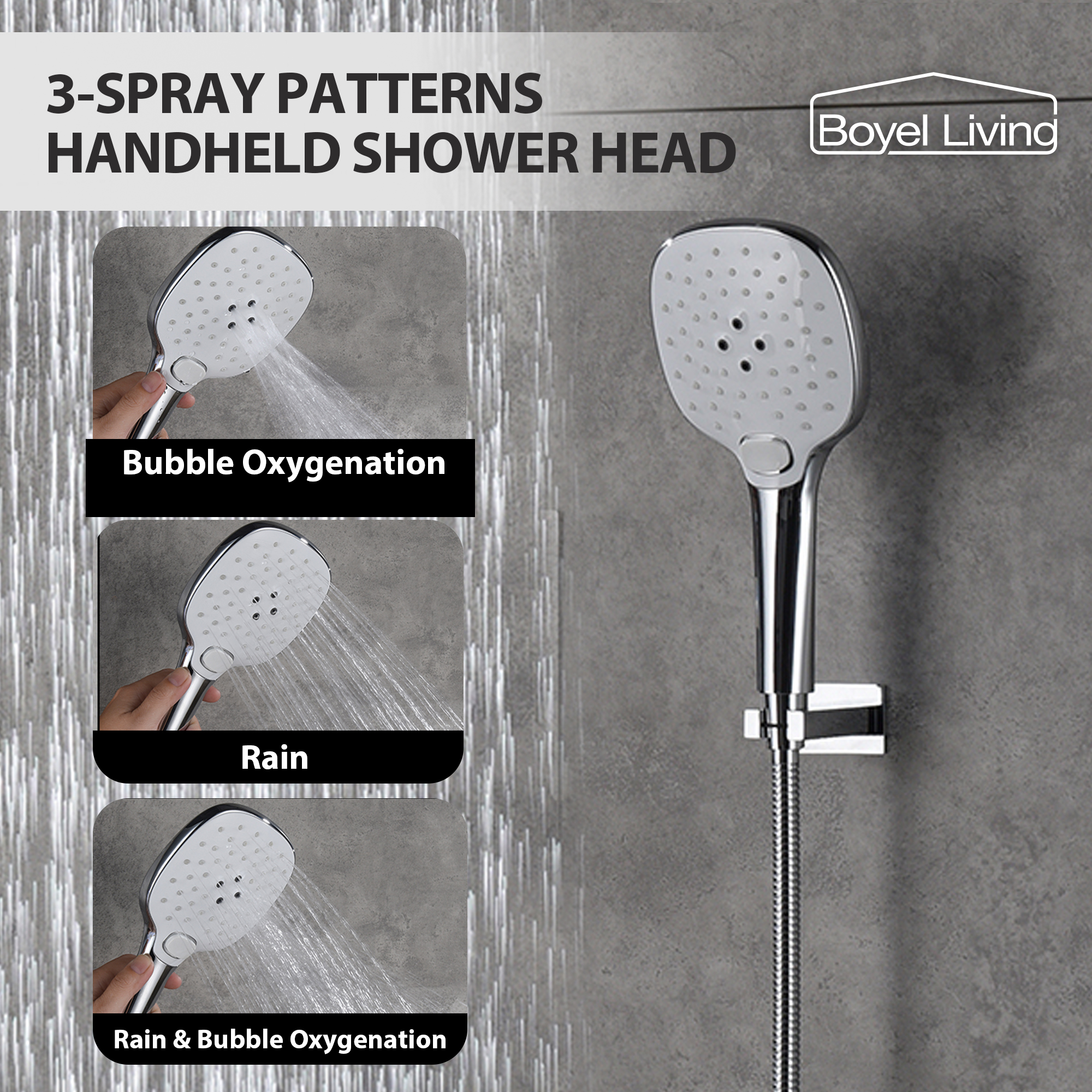 10" Wall Mounted 2 Function Dual Shower Head System with Handheld