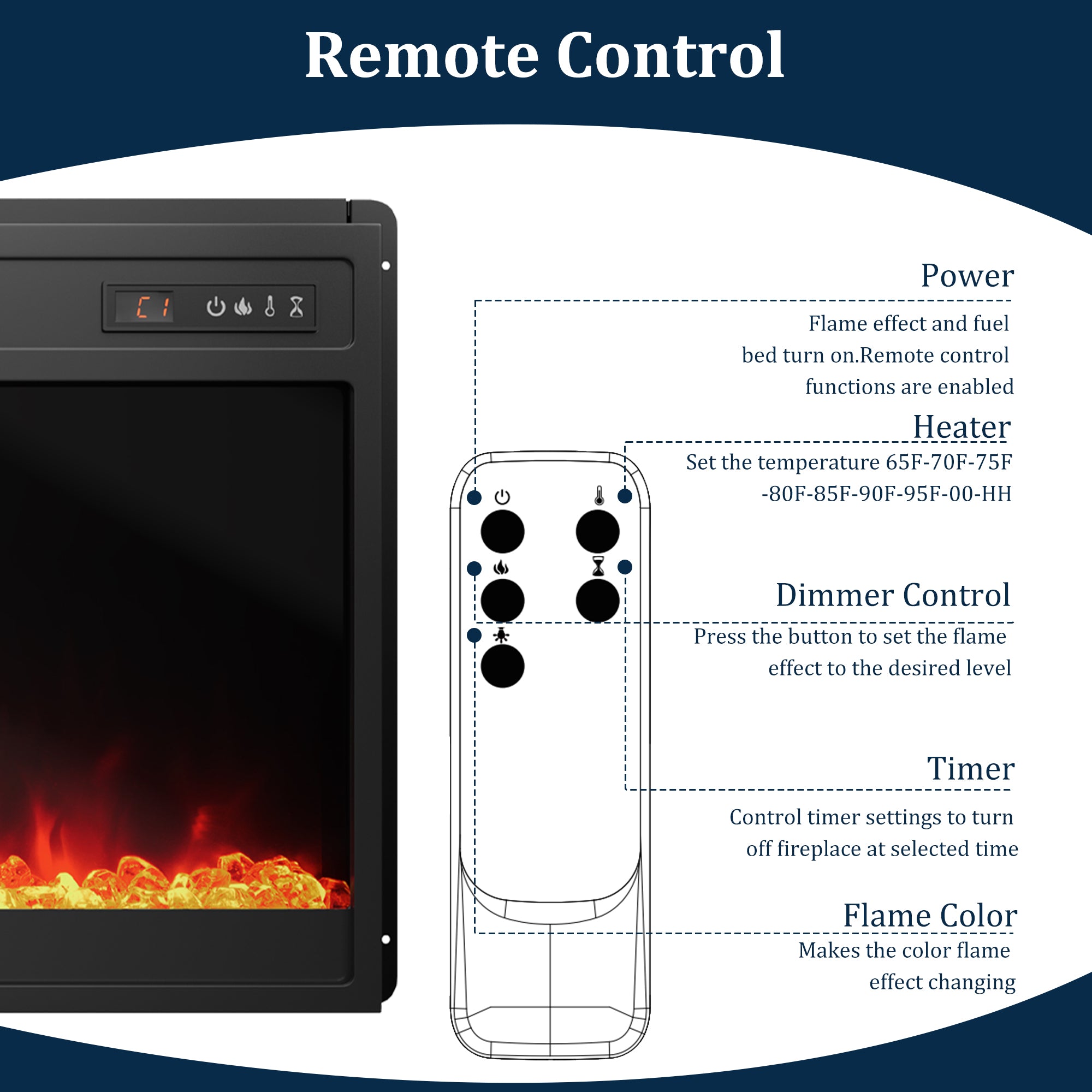 59.53'' TV Cabinet with Electric Fireplace
