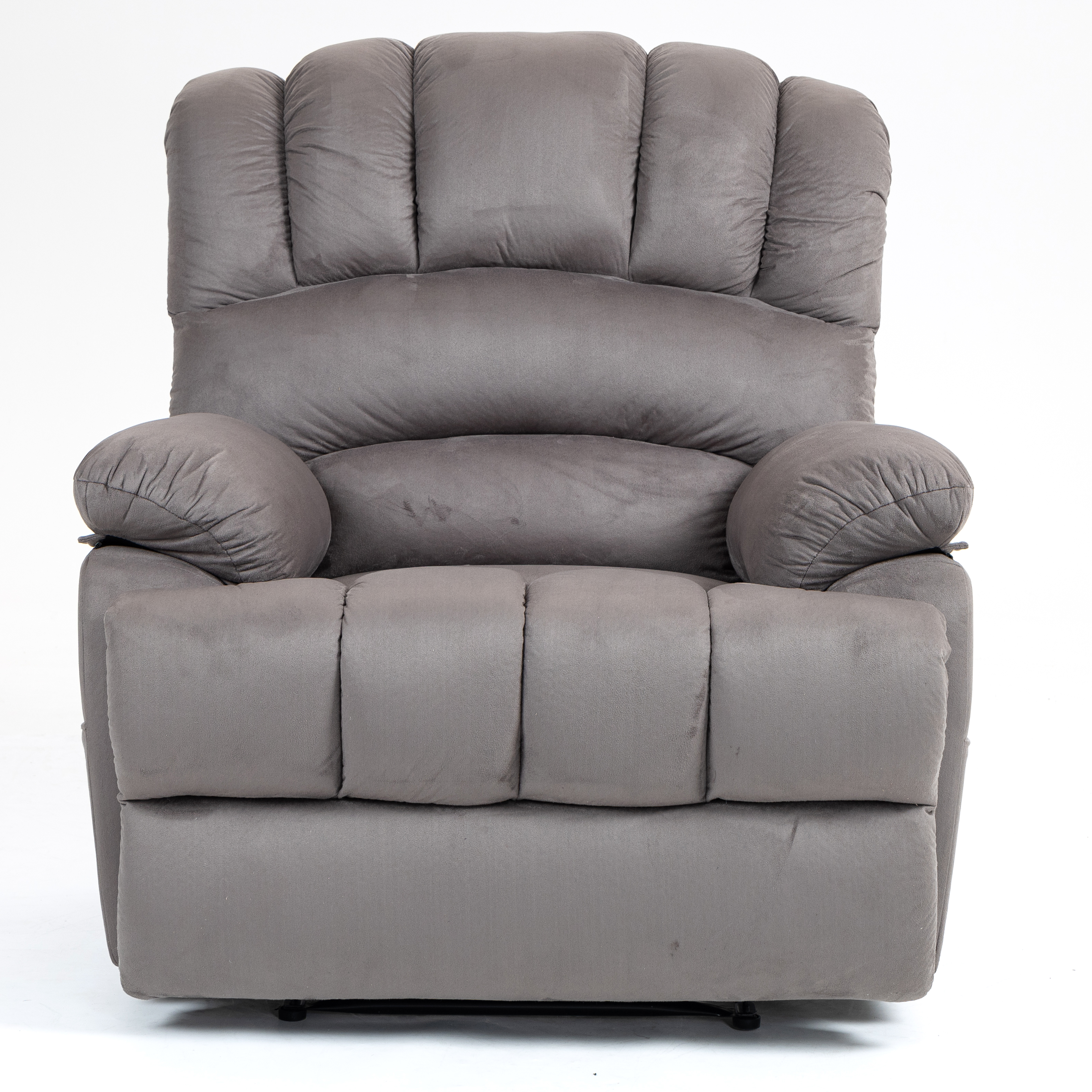 Large Manual Recliner Chair in Fabric for Living Room, Beige/Dark Gray/Yellow/Grey