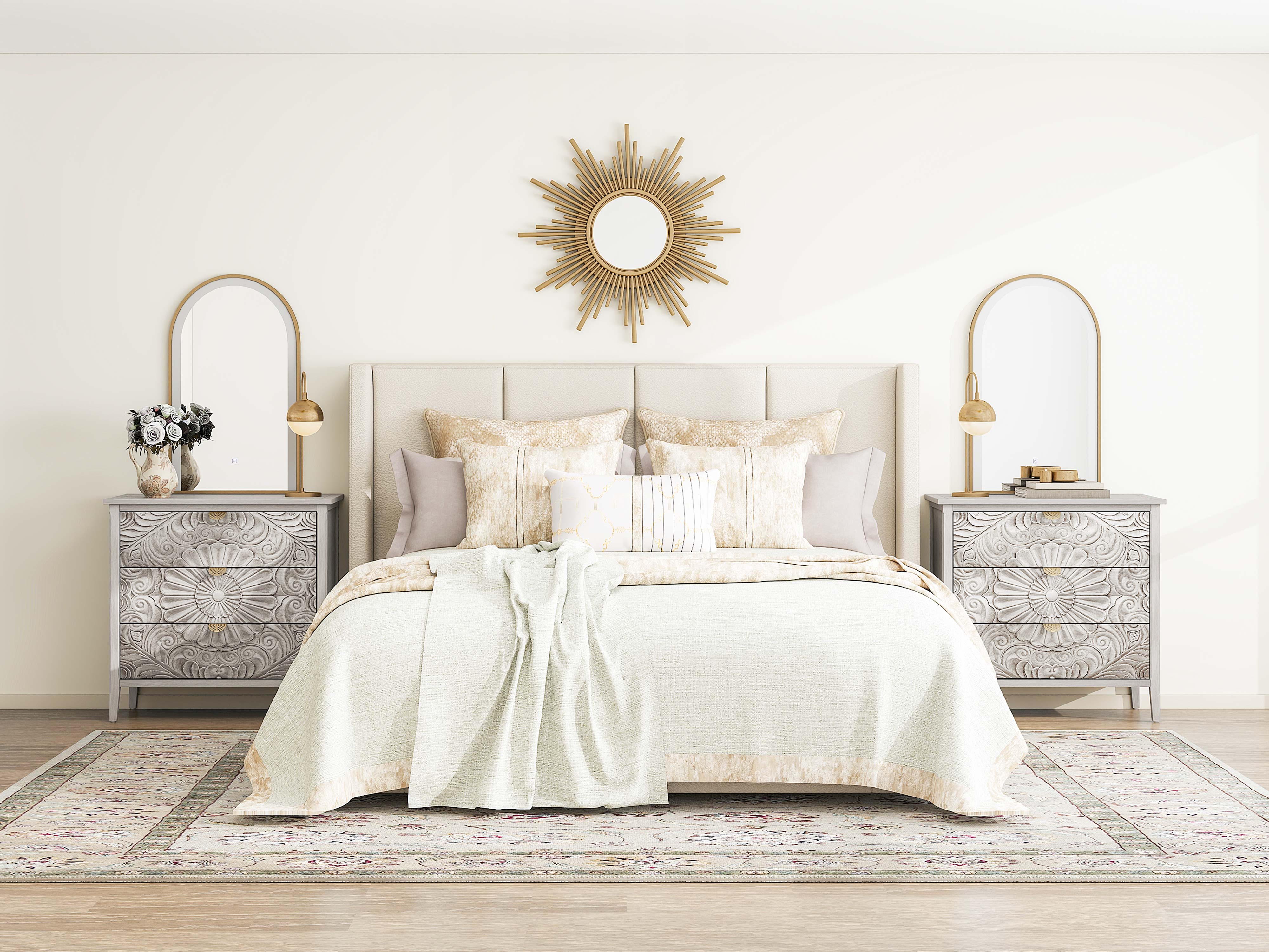 2 Door Cabinet , 3 Drawer Cabinet American Furniture, Suitable for Bedroom, Living Room, Study