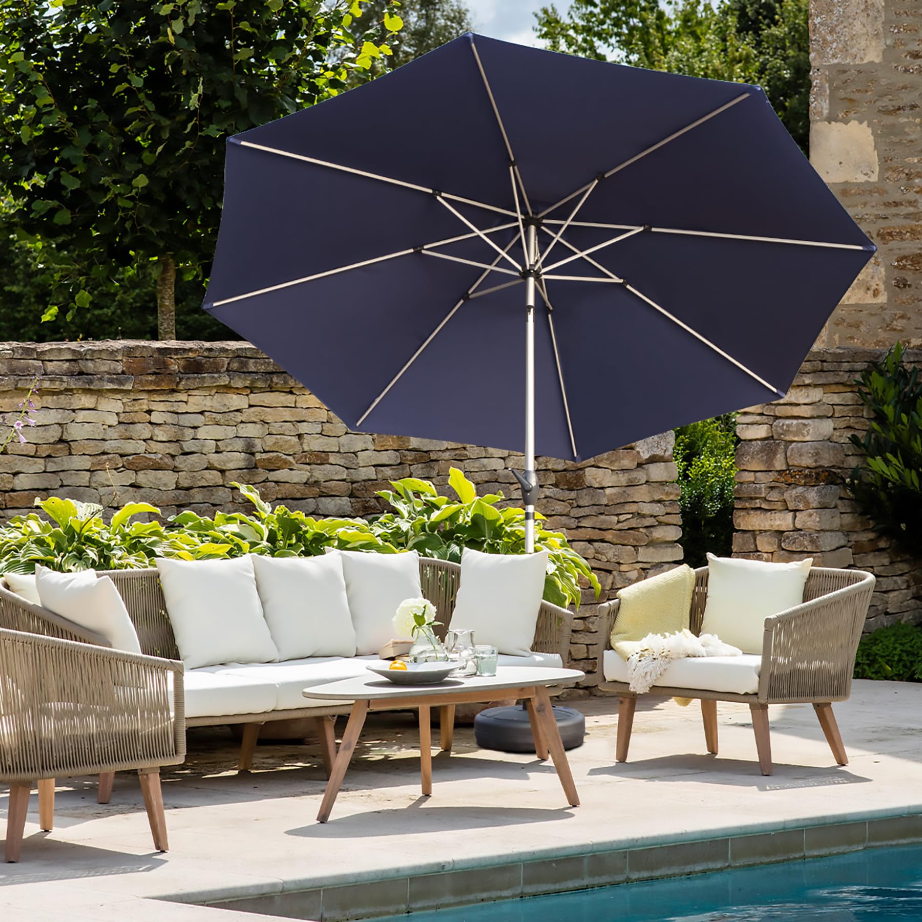 10ft patio umbrella Tangkula Offset Cantilever Outdoor Umbrella, Gray Dual fabric layers promote air circulation Best Choice Products 10ft Offset